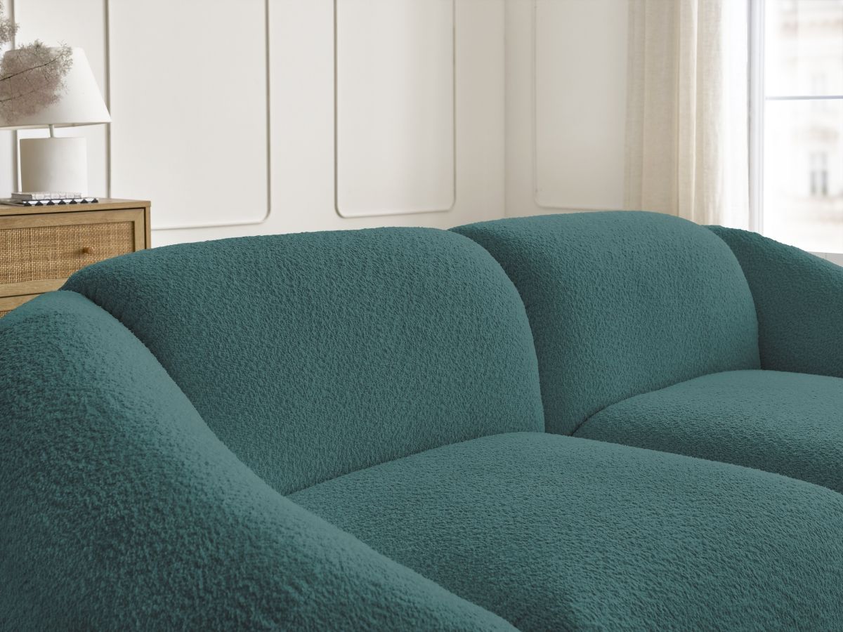 Bobochic Tina Sofa 2-Sitzer Bouclé-Stoff Hellblau