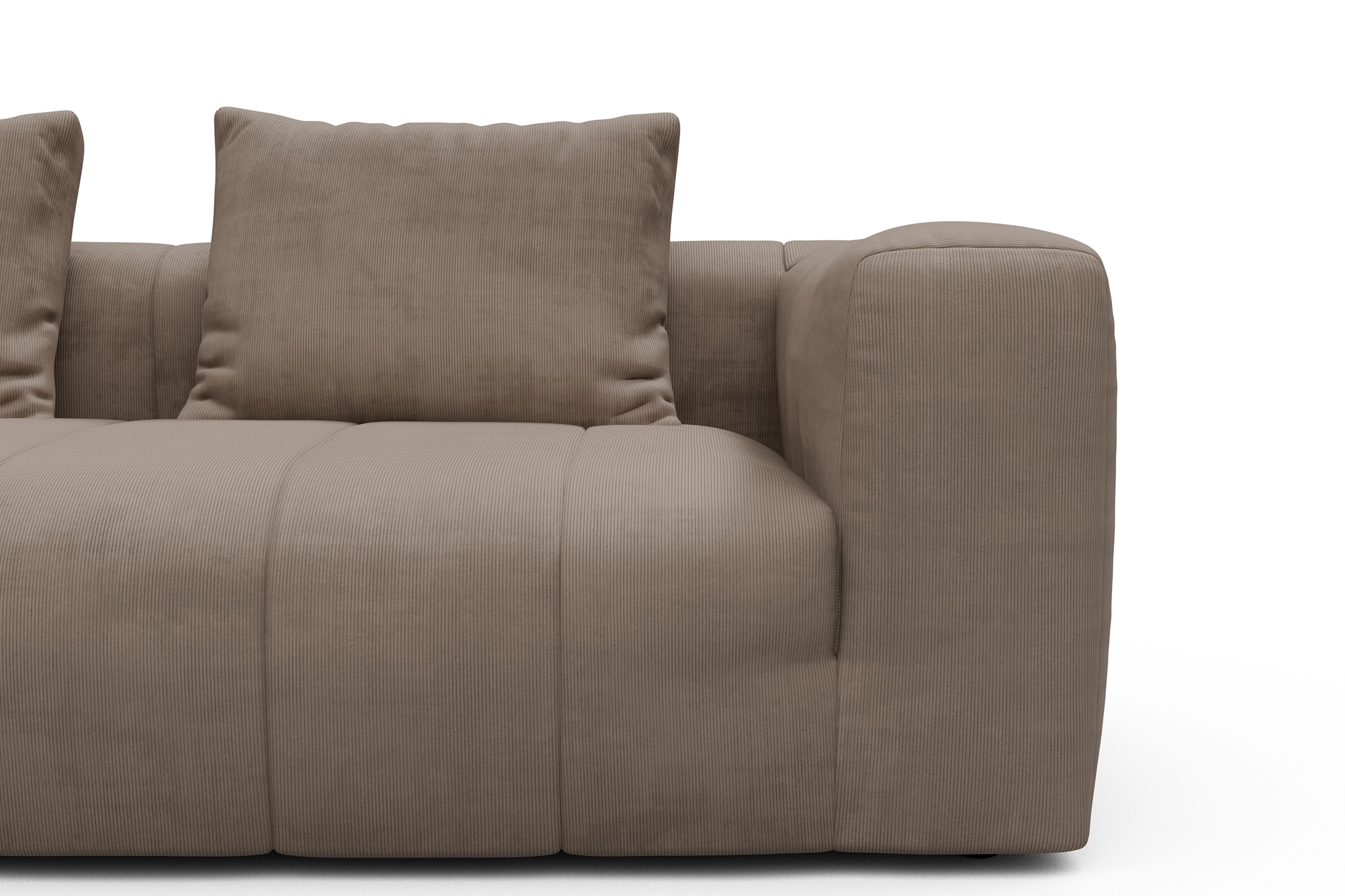 Sofa Hugo 3-Sitzer Cordufine-Biege