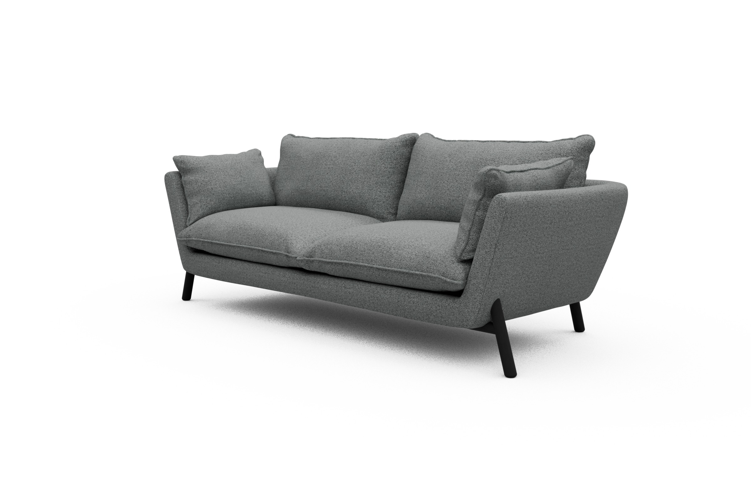 Sofa Emil PREMIUM 3-Sitzer Beinfarbe Eiche Schwarz Aivi-Gravet-Grey
