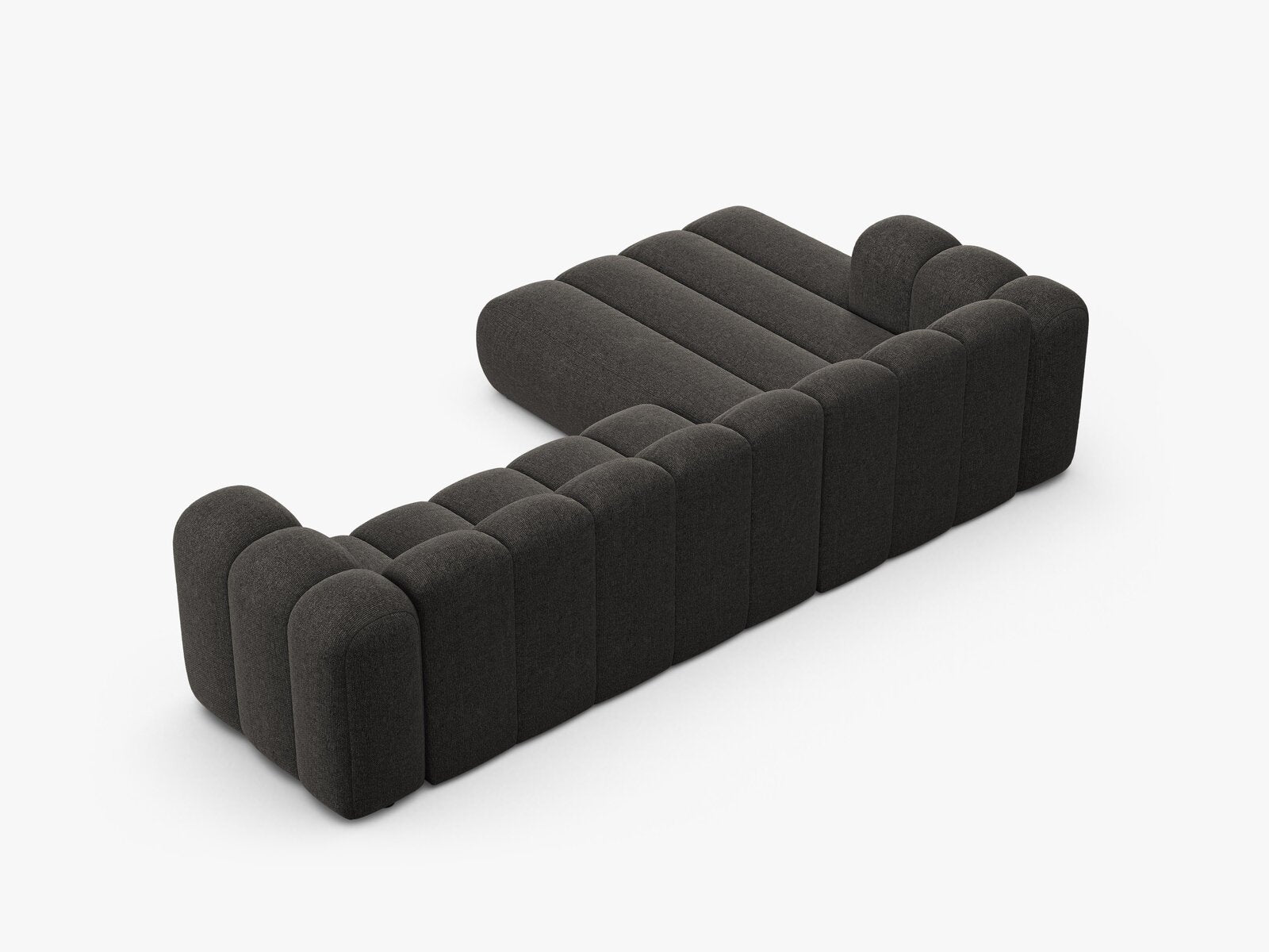 Micadoni Modulares Ecksofa Lupine 4-Sitzer Links Chenille Eden Dunkelgrau