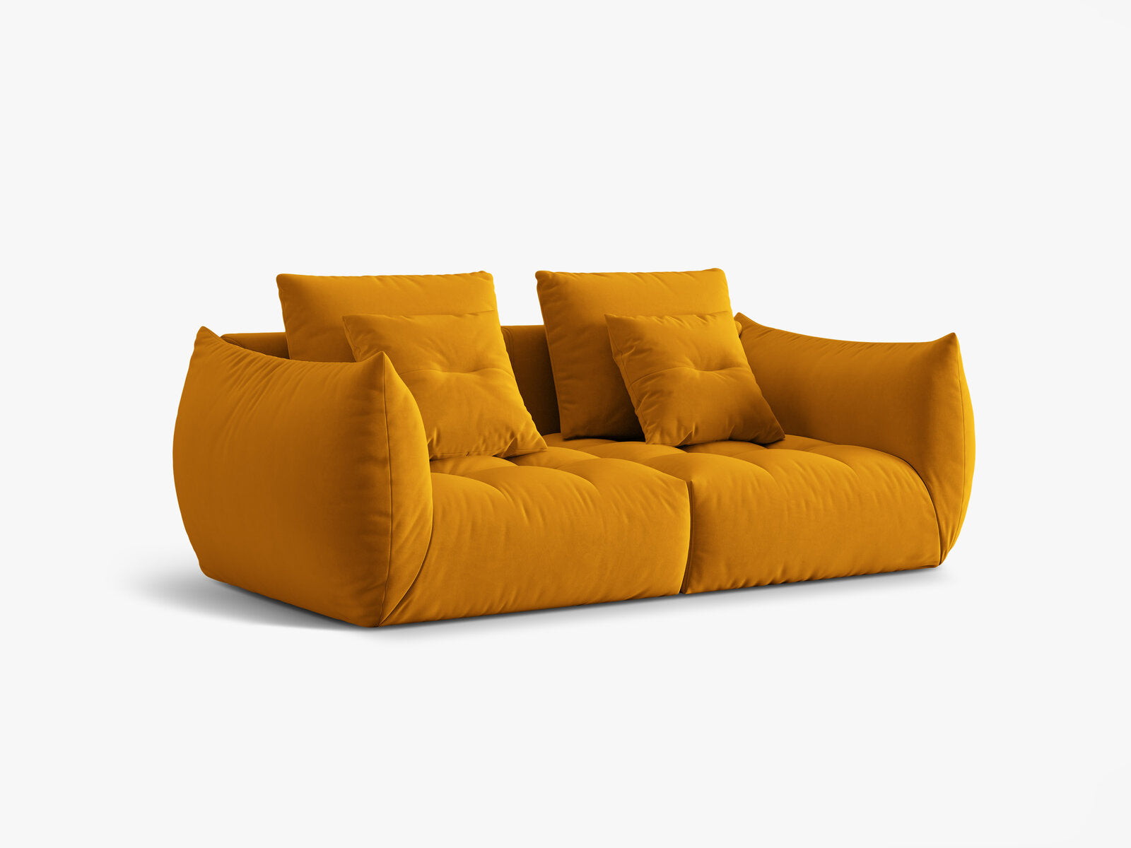Micadoni Sofa Bloom 3-Sitzer Samt Gelb