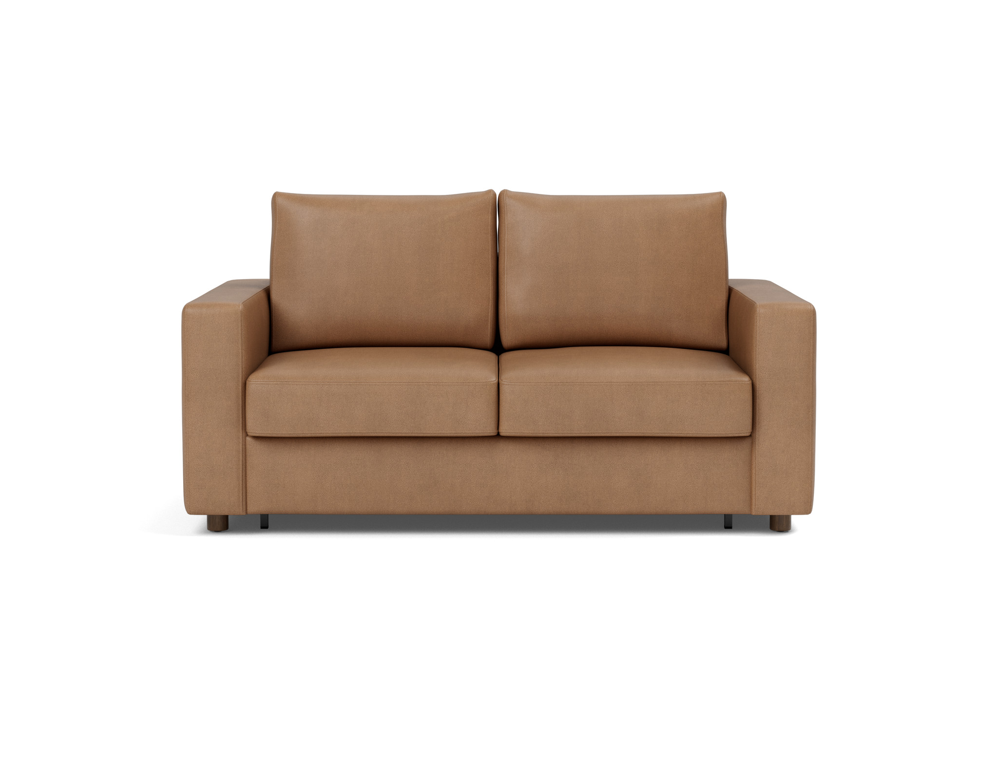 Schlafsofa Neah mit Standard-Armlehnen 140 Lederoptik Faunal 551-Brown