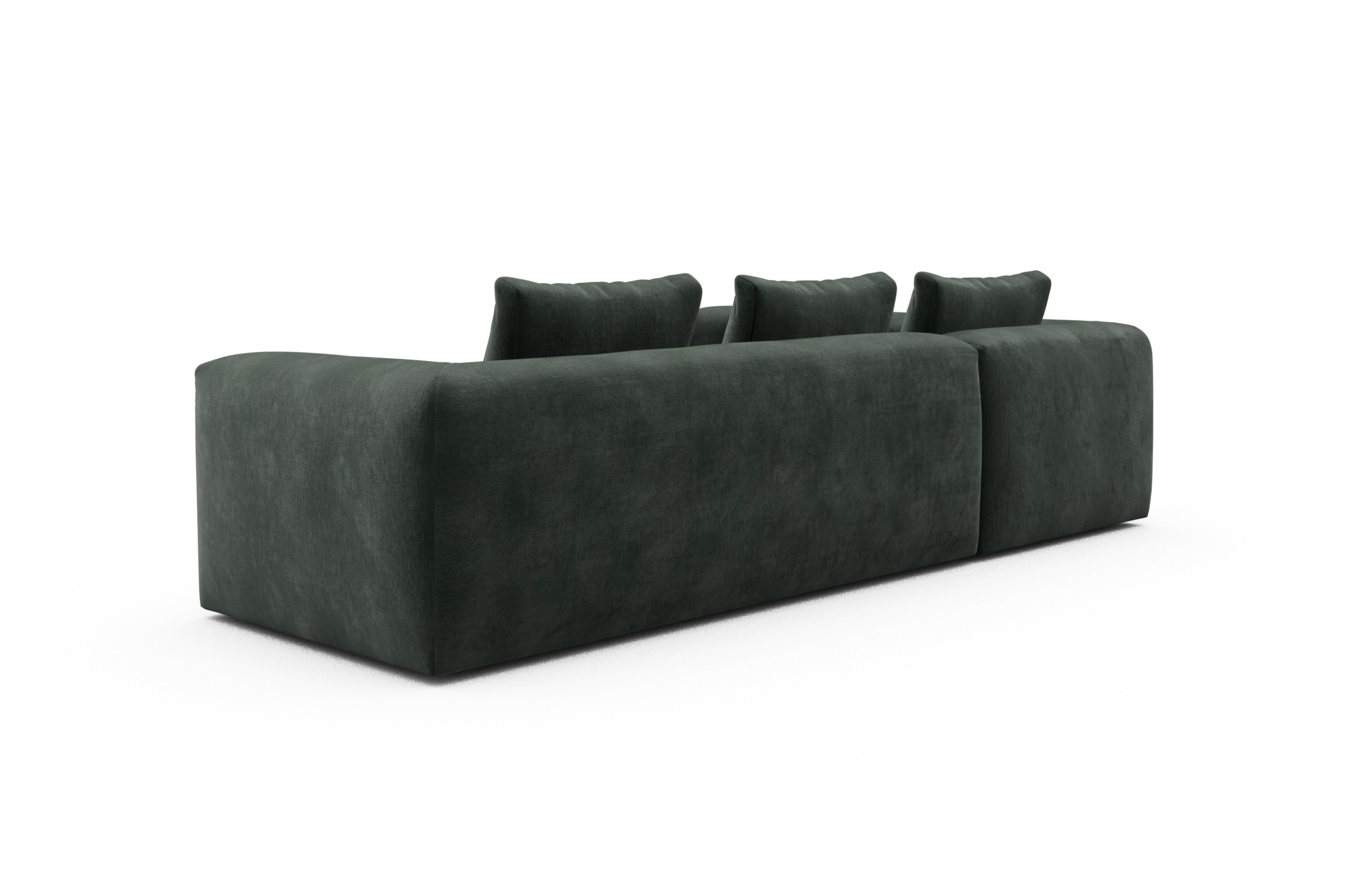Ecksofa Fred 2x 2,5-Sitzer links offen Smooth-Laurel-Green