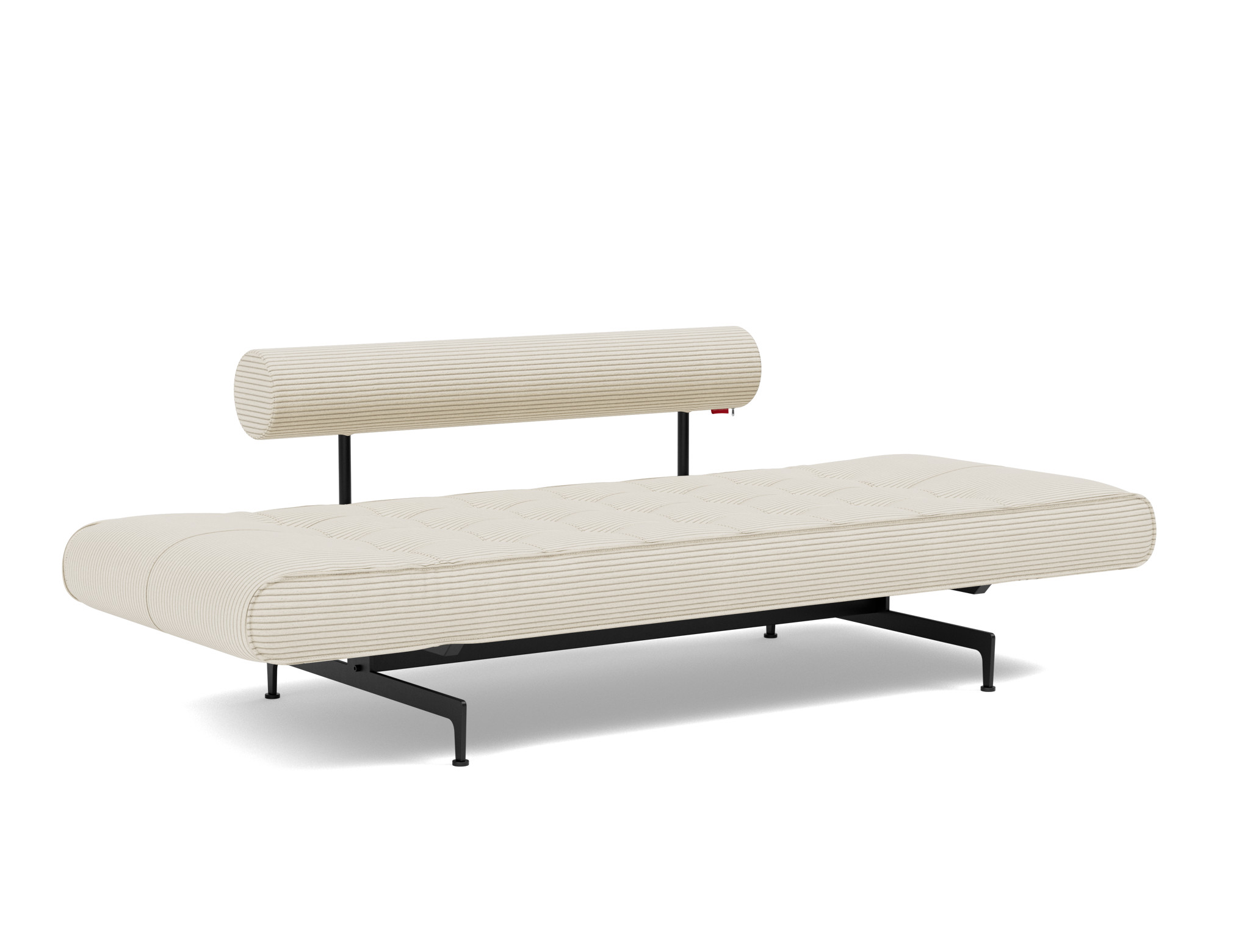 Tagesbett Ghia Kord Corduroy 594-Ivory Beine Laser schwarz