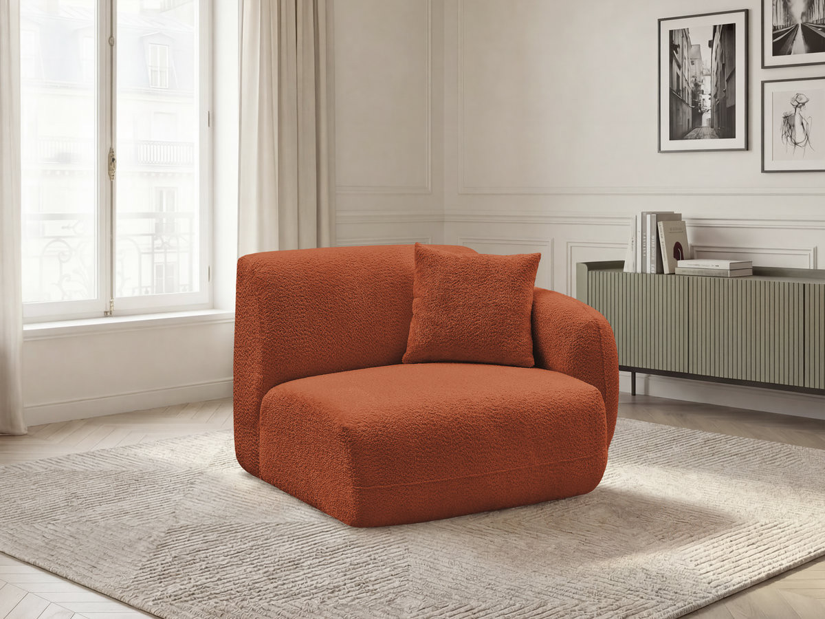 Bobochic Anda Sofamodul 1-Sitzer 104 × 103 cm Chenille Orange Ecke rechts