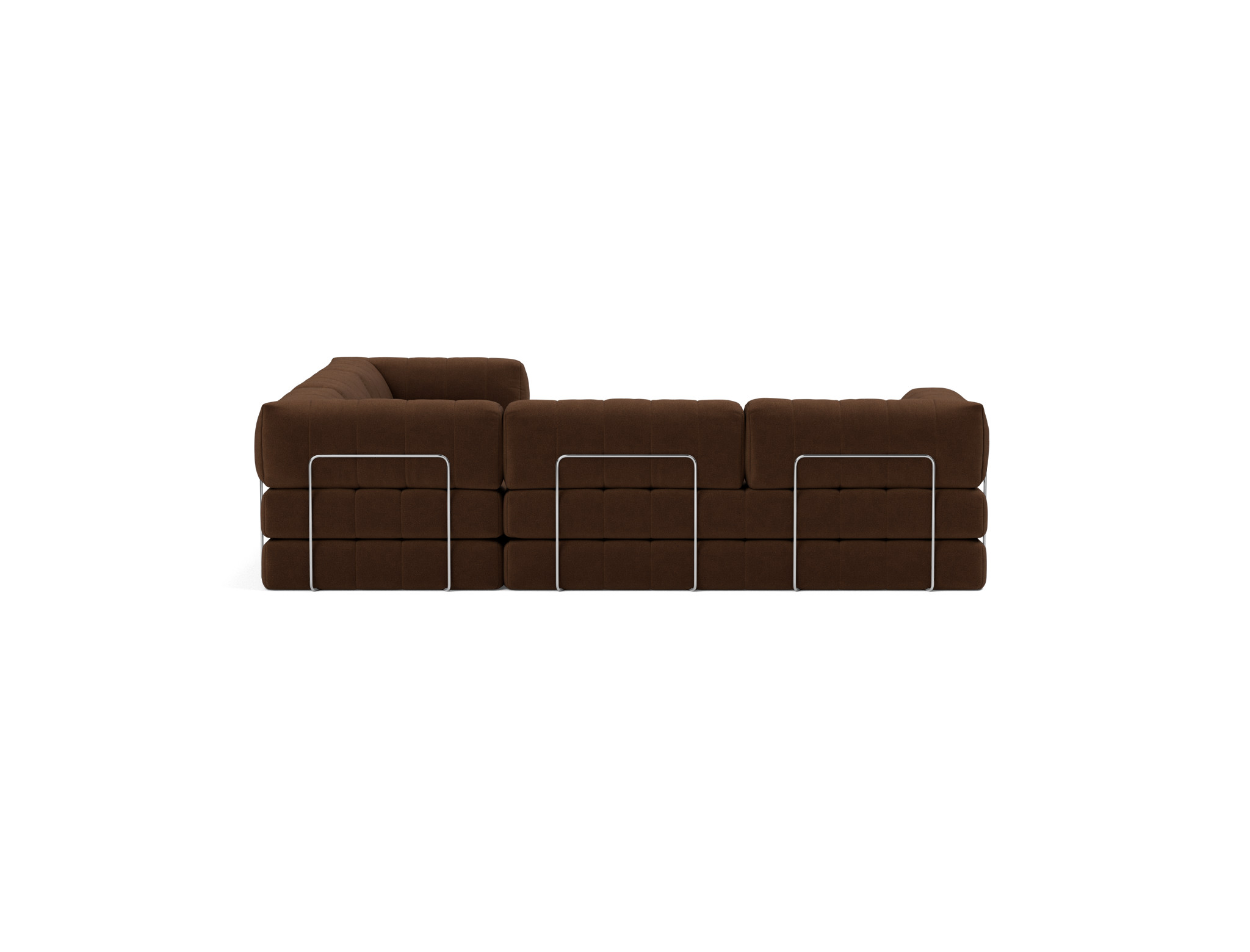 Eck-Schlafsofa CozyPad mit Armlehnen Strukturierter Stoff Taura 359-Cappuccino