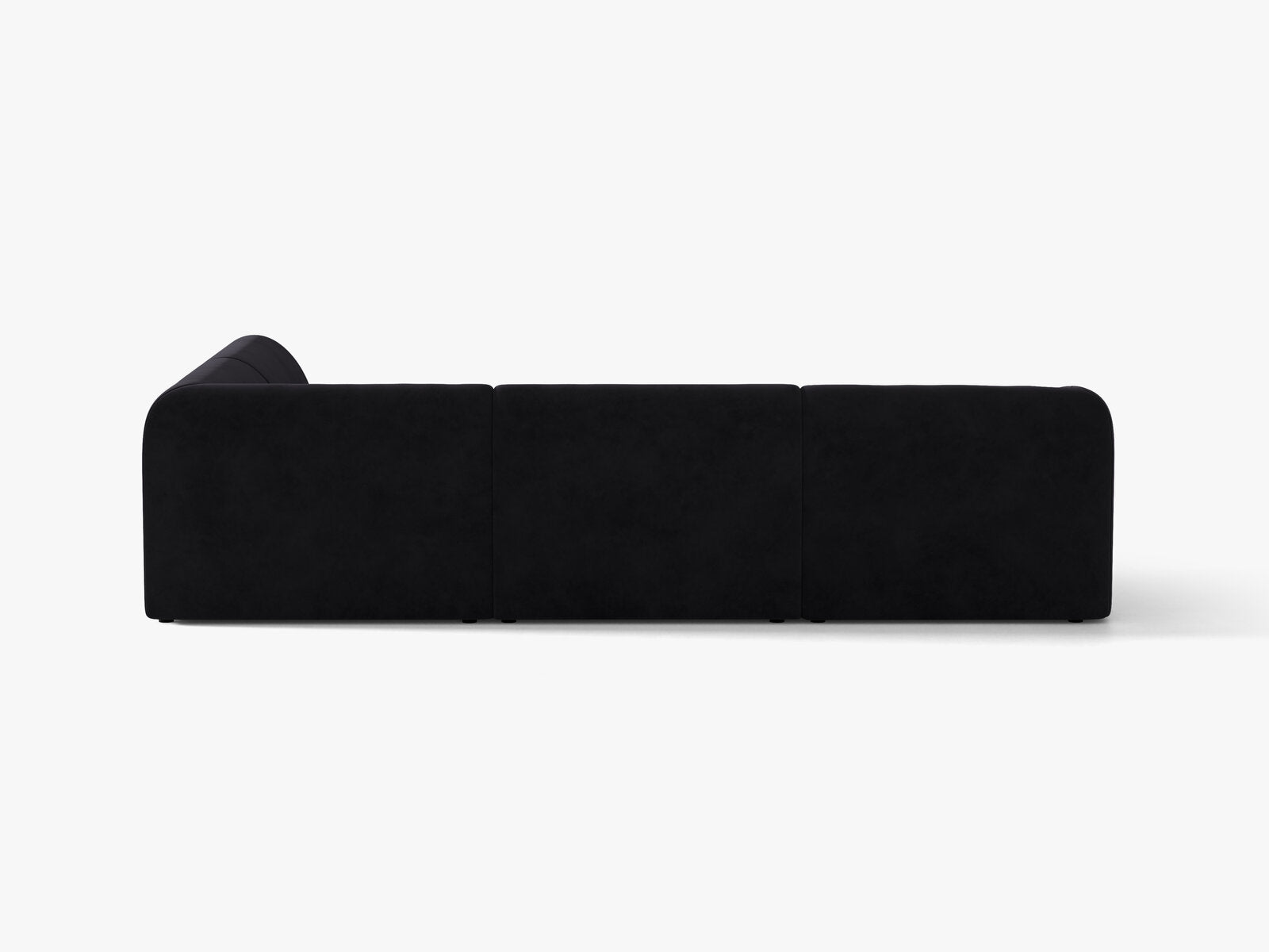 Micadoni Ecksofa Miley 6-Sitzer Samt Venus Schwarz Rechts