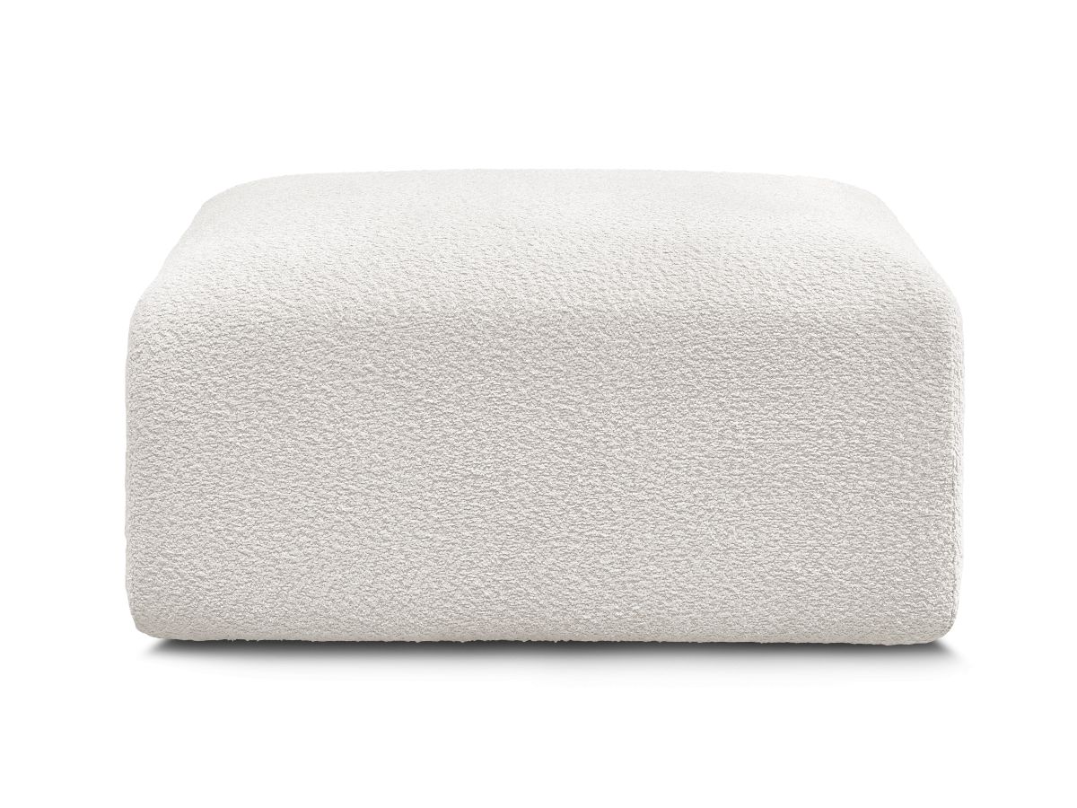 Bobochic Tina Pouf Bouclé-Stoff Weiß