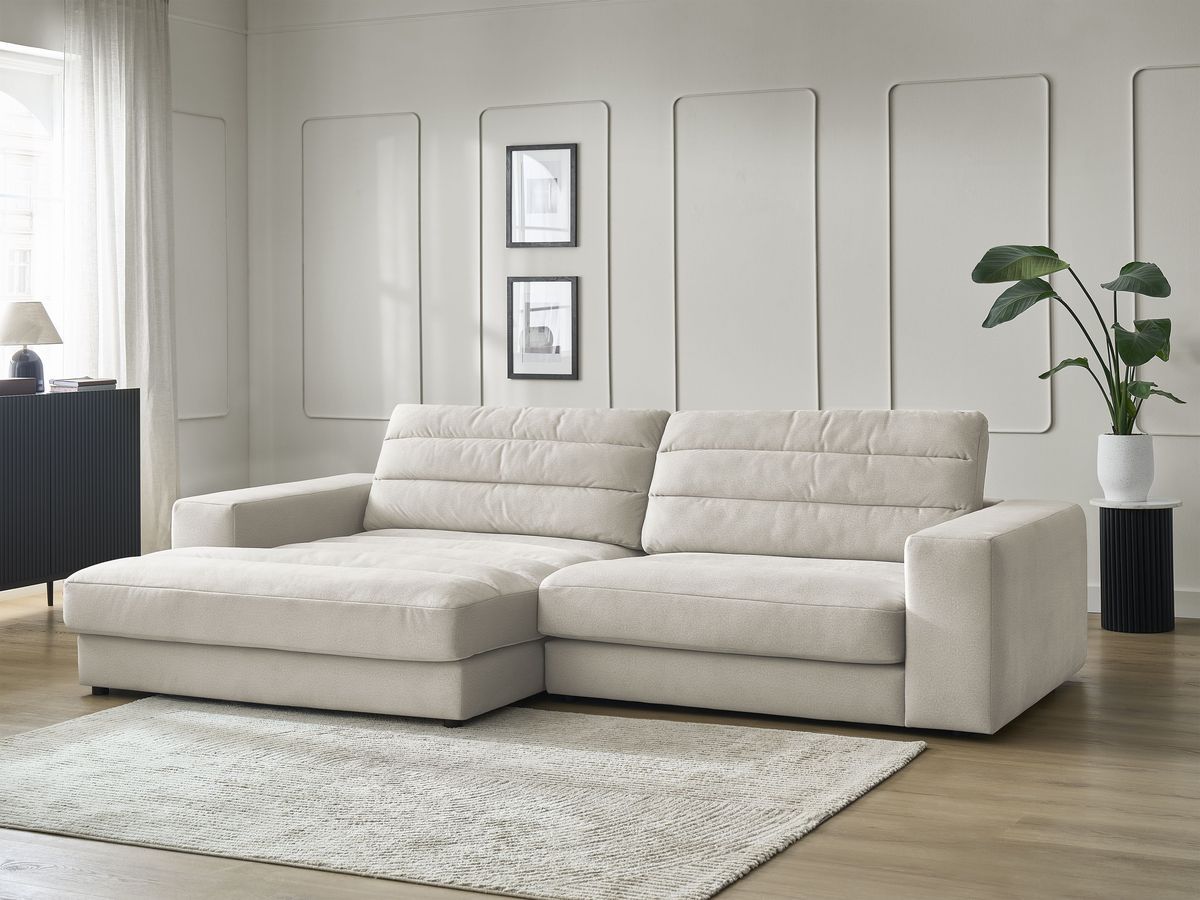 Bobochic Sierra Ecksofa Samt Beige Ecke links