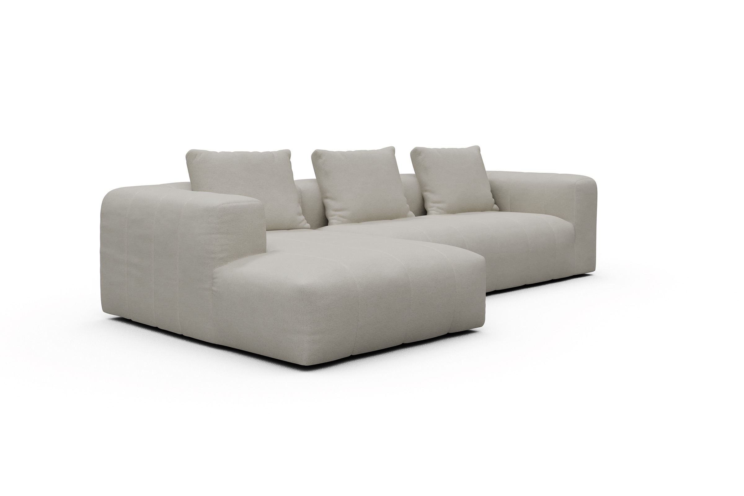 Ecksofa Hugo 2,5-Sitzer Armlehne rechts mit Chaiselongue Denari-Clean-Beige