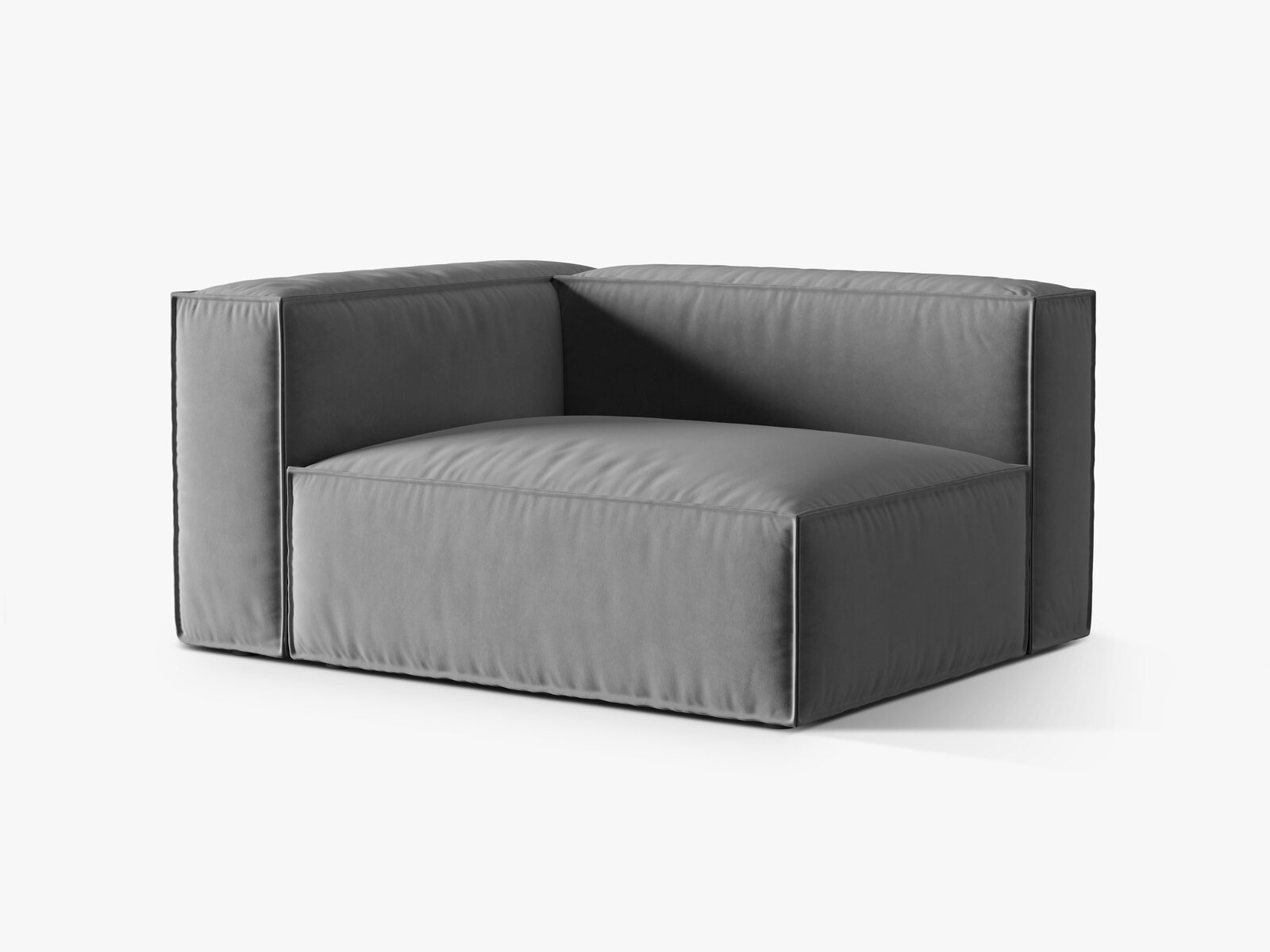 Micadoni Eckmodul Nuria 2-Sitzer Links Samt Grau