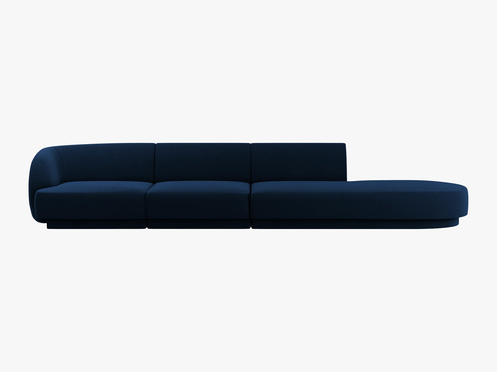 Micadoni Sofa Miley 4-Sitzer Rechts Samt Bluvel Königsblau