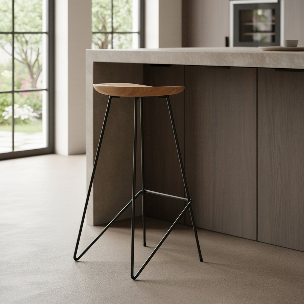 Raw Materials Loft Barhocker aus Teakholz natur 41x42x77cm