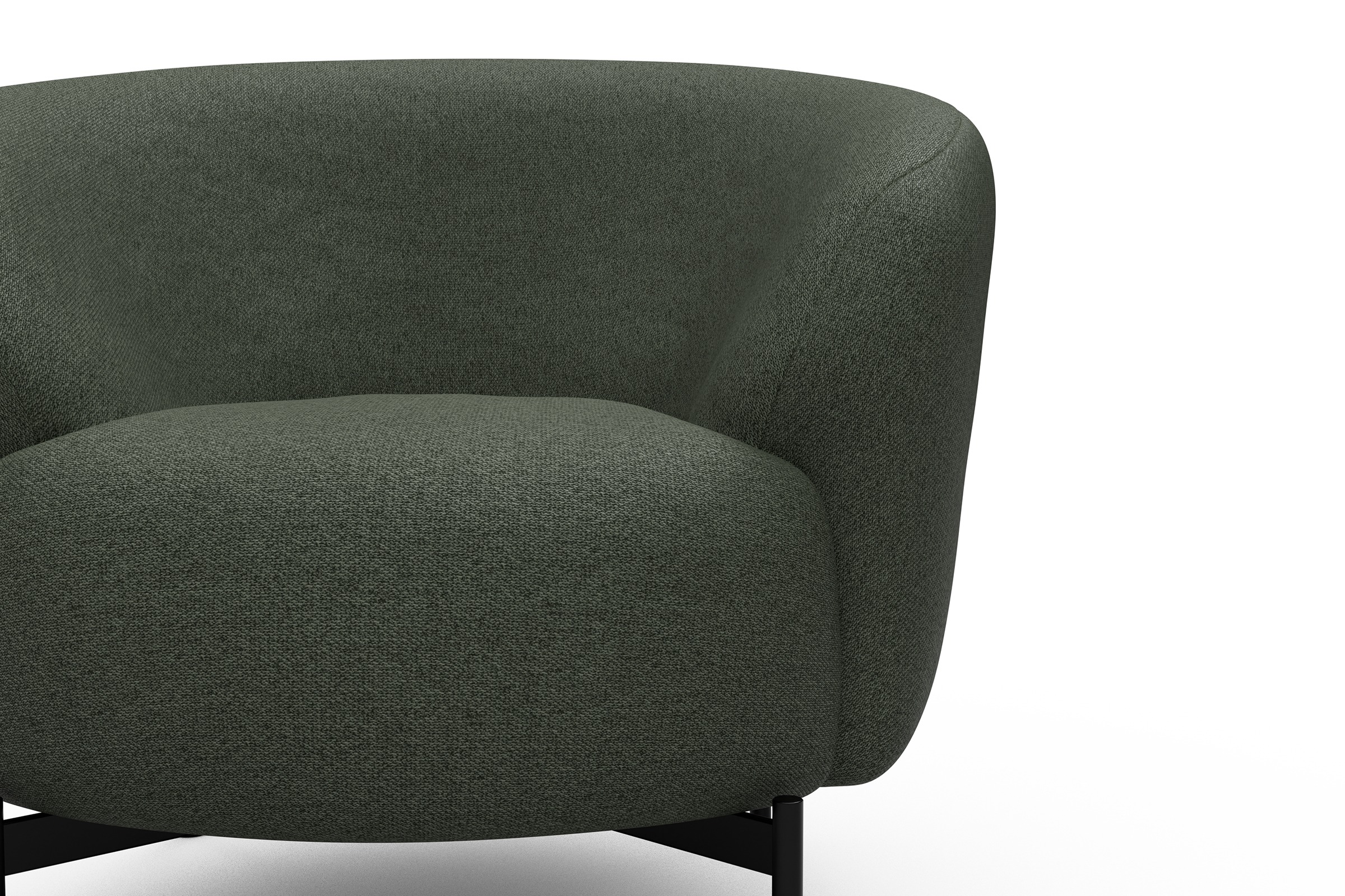 Sessel Ronda X-Metallgestell Schwarz Denari-Forest-Green