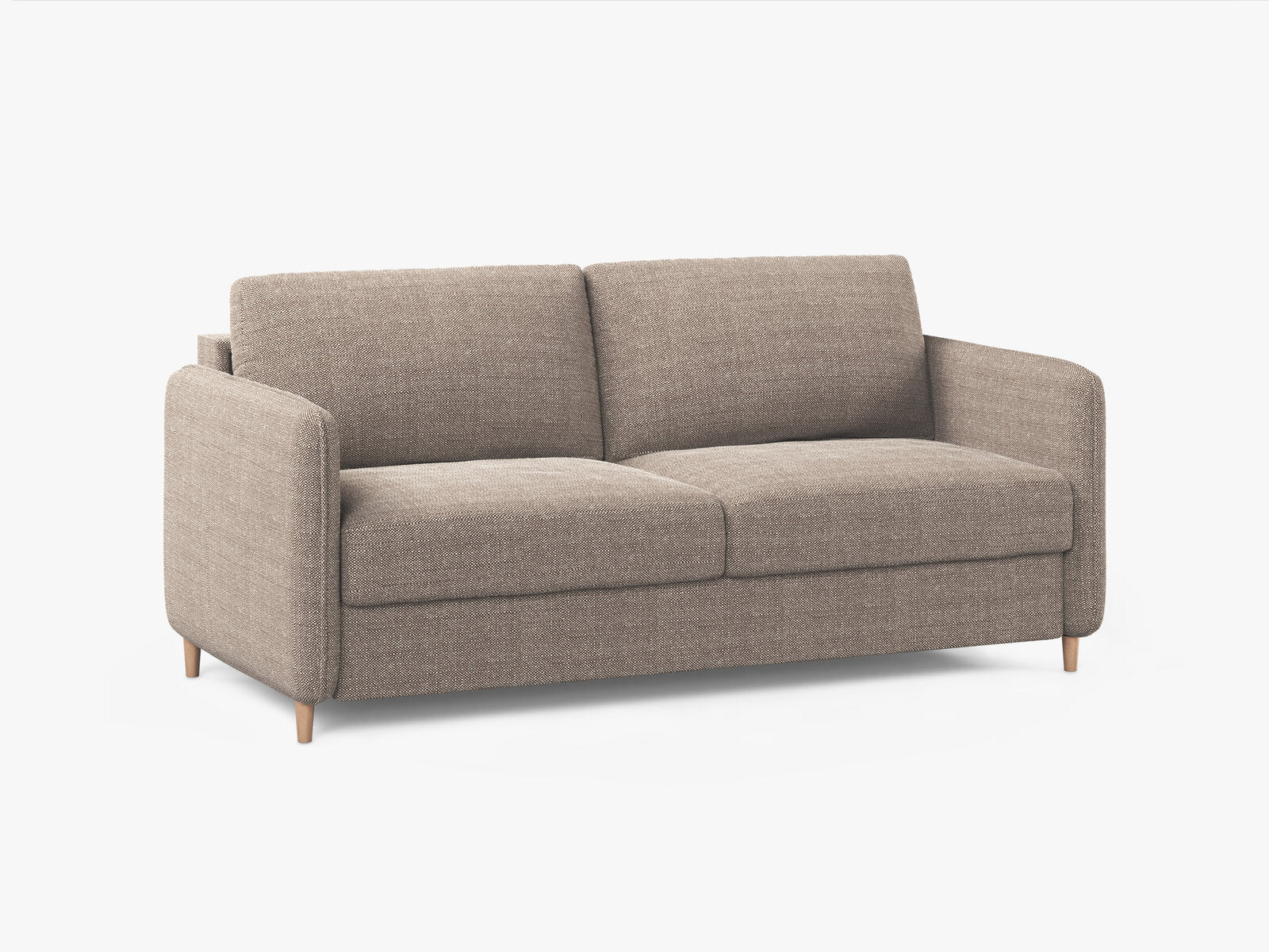Micadoni Sofa mit Schlaffunktion Simo 3-Sitzer Strukturierter Stoff Babel Hellbraun