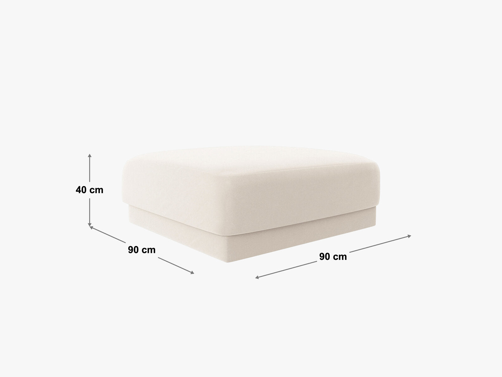 Micadoni Hocker Miley 1-Sitzer Samt Bluvel Hellgrau