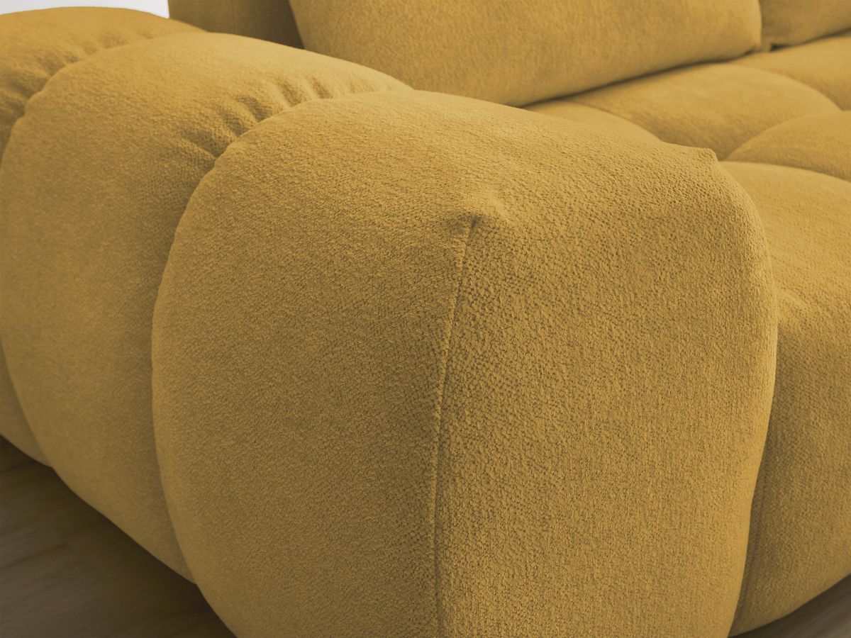 Bobochic Everest Sofa 3-Sitzer, 2 Kissen Melange-Stoff Gelb