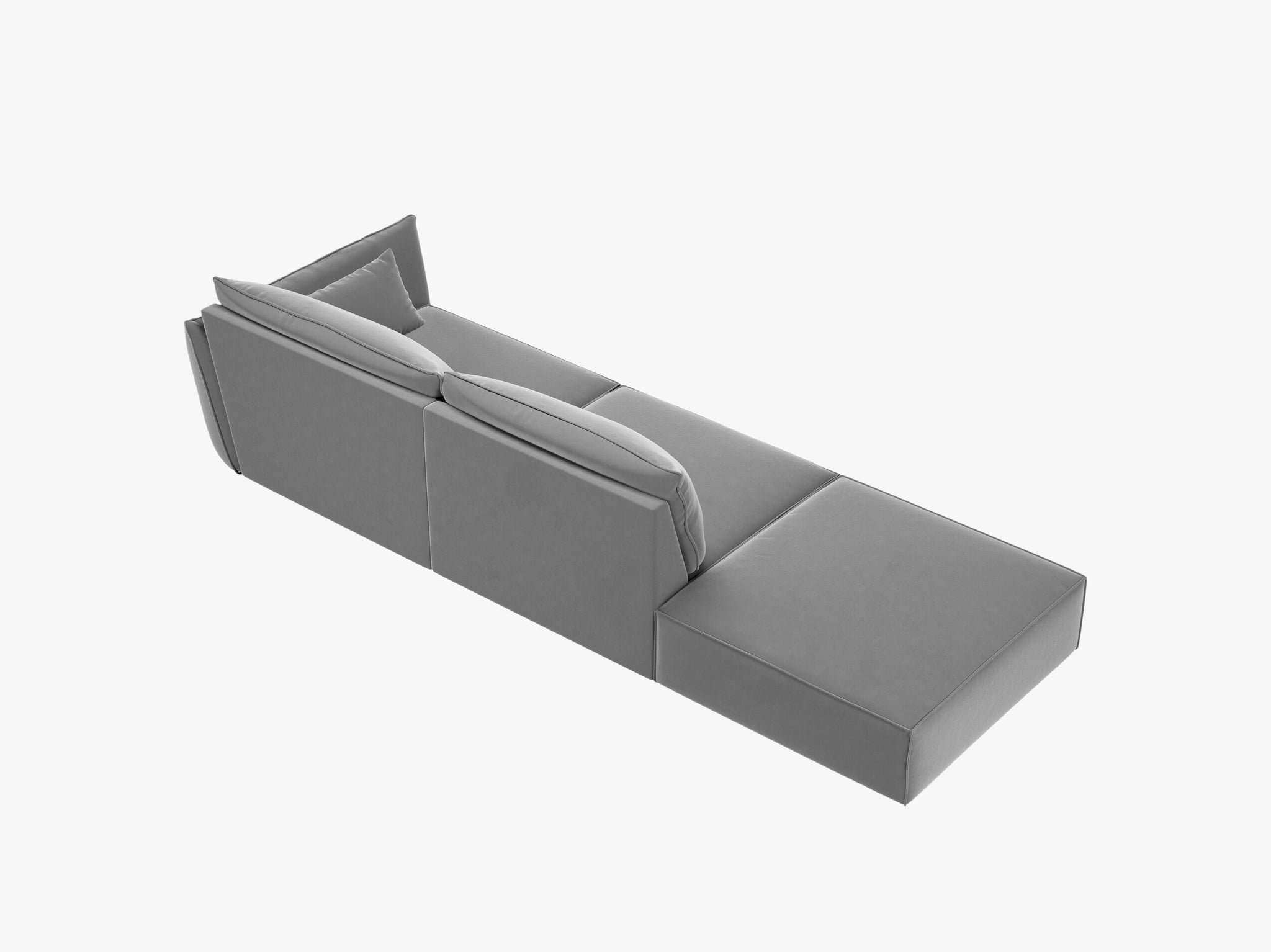 Micadoni Sofa Kaelle 4-Sitzer Links Samt Bluvel Grau