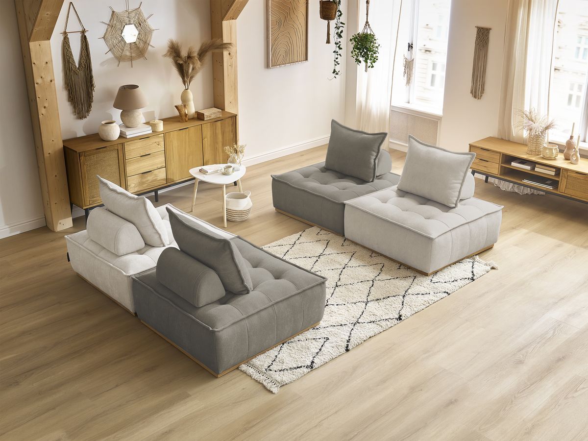 Bobochic Elisa Sofa 4-Sitzer Strukturstoff Mehrfarbig