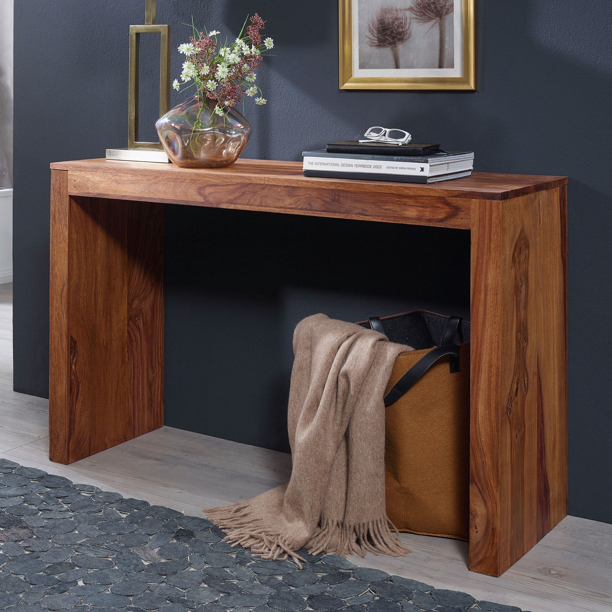 Konsolentisch Lillesand Massivholz Dunkelbraun 115 × 40 × 75 cm