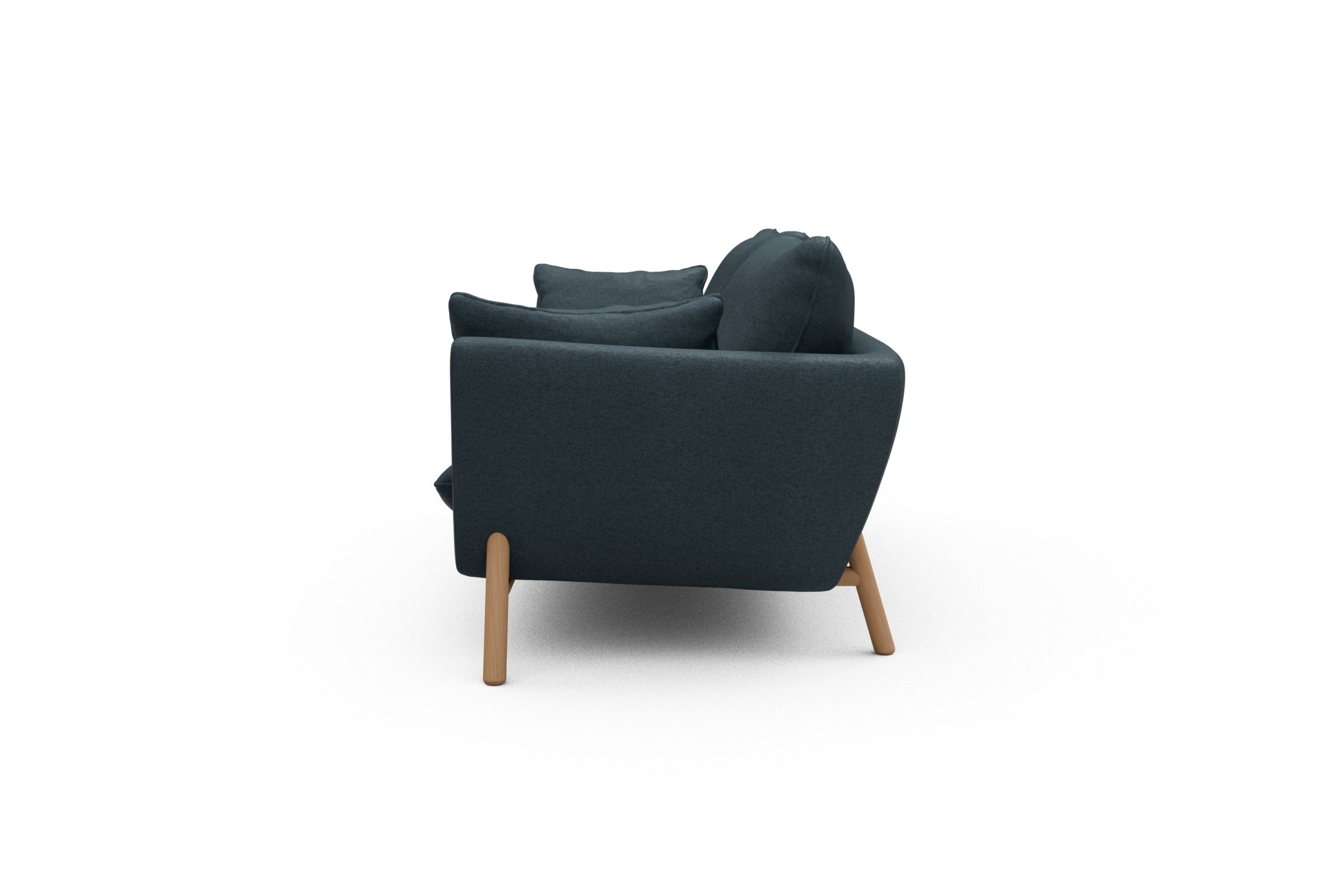 Sofa Emil 3-Sitzer Beinfarbe Eiche Natur Denari-Royal-Blue
