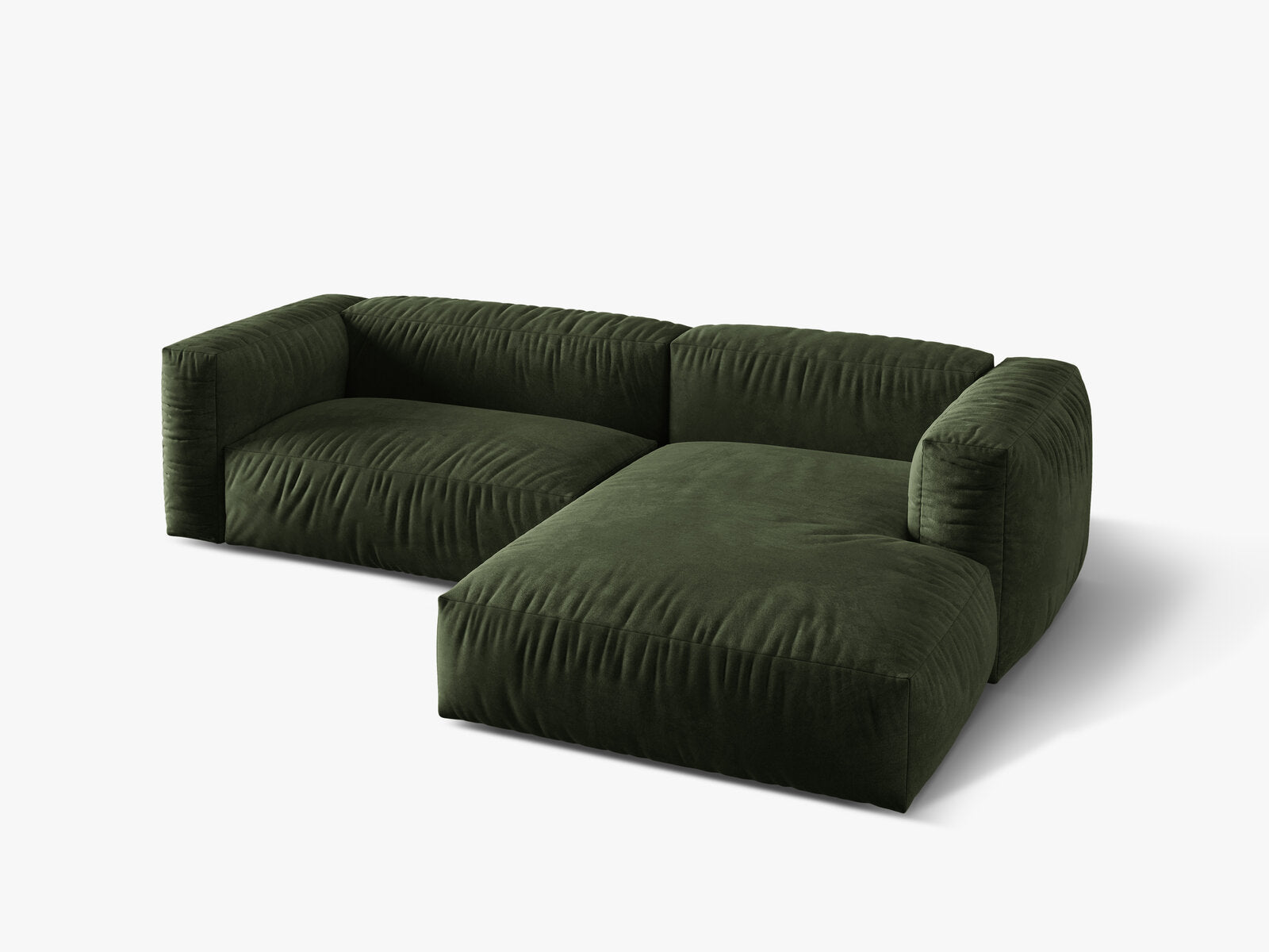 Micadoni Ecksofa Martina 2-Sitzer Rechts Samt Vogue Grün