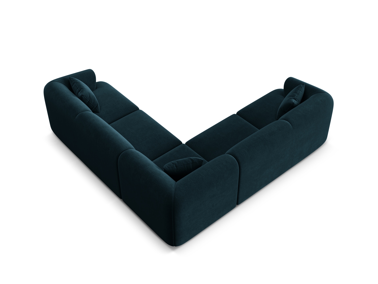 Cosmopolitan Design Symmetrisches Ecksofa Campi 6-Sitzer Samt Vogue Tiefes Petrol