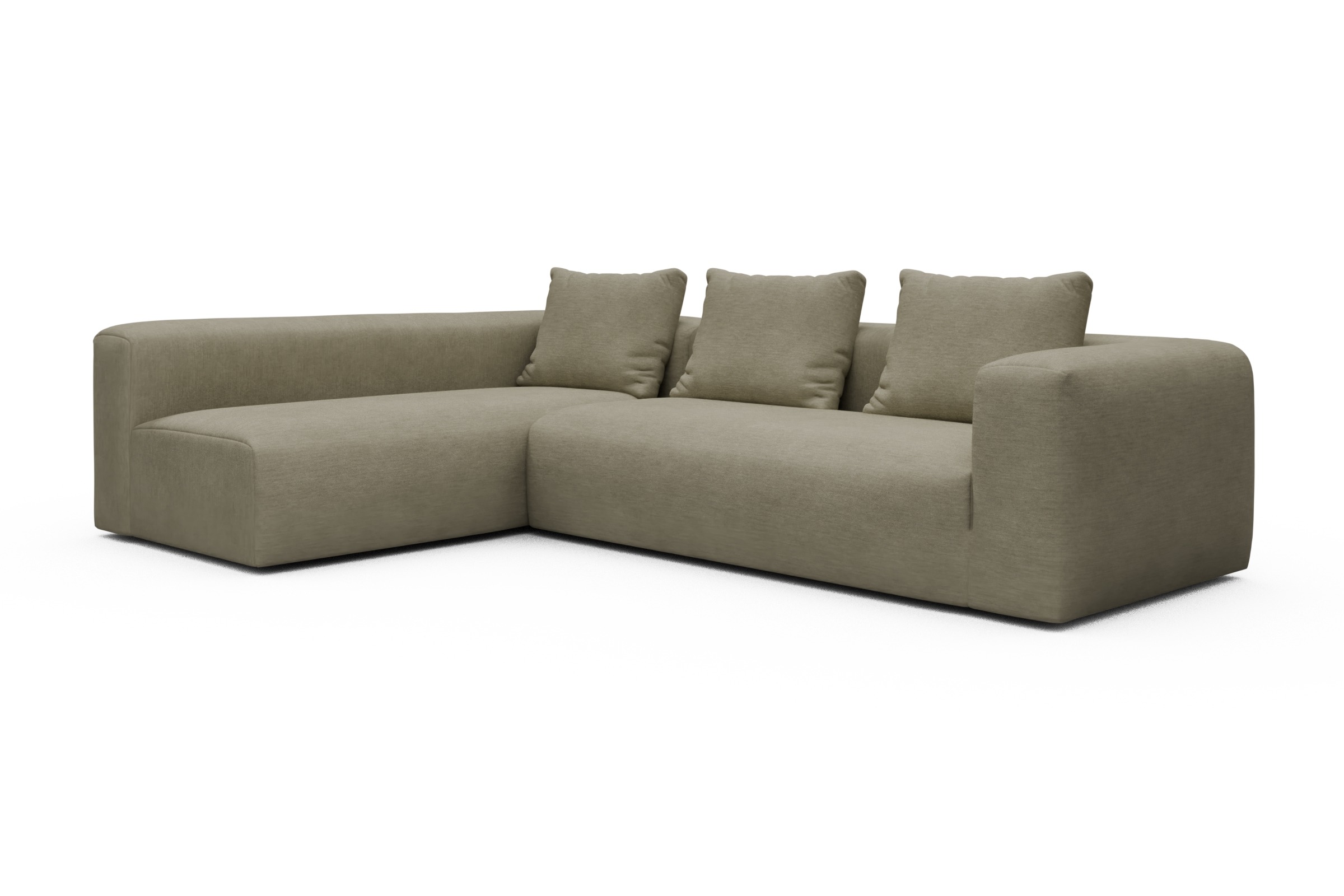 Ecksofa Fred 2x 2,5-Sitzer links offen Vivus-Dusty-Sand