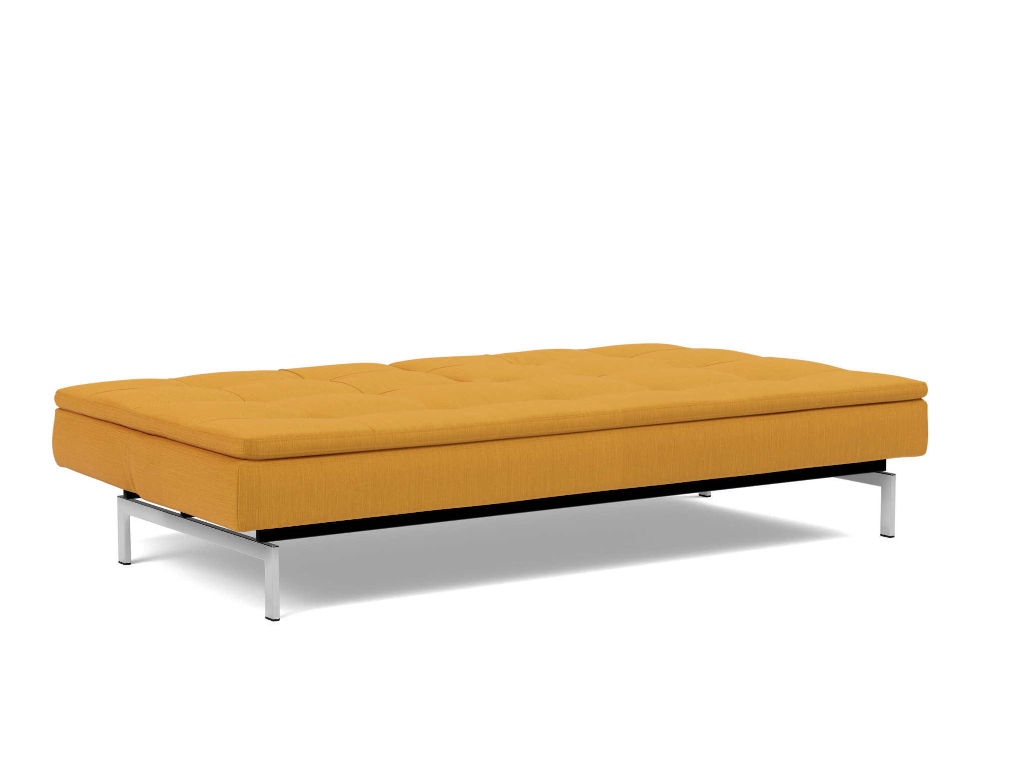 Schlafsofa Dublexo Flachgewebe Elegance 507-Burned-Curry Beine Chrom