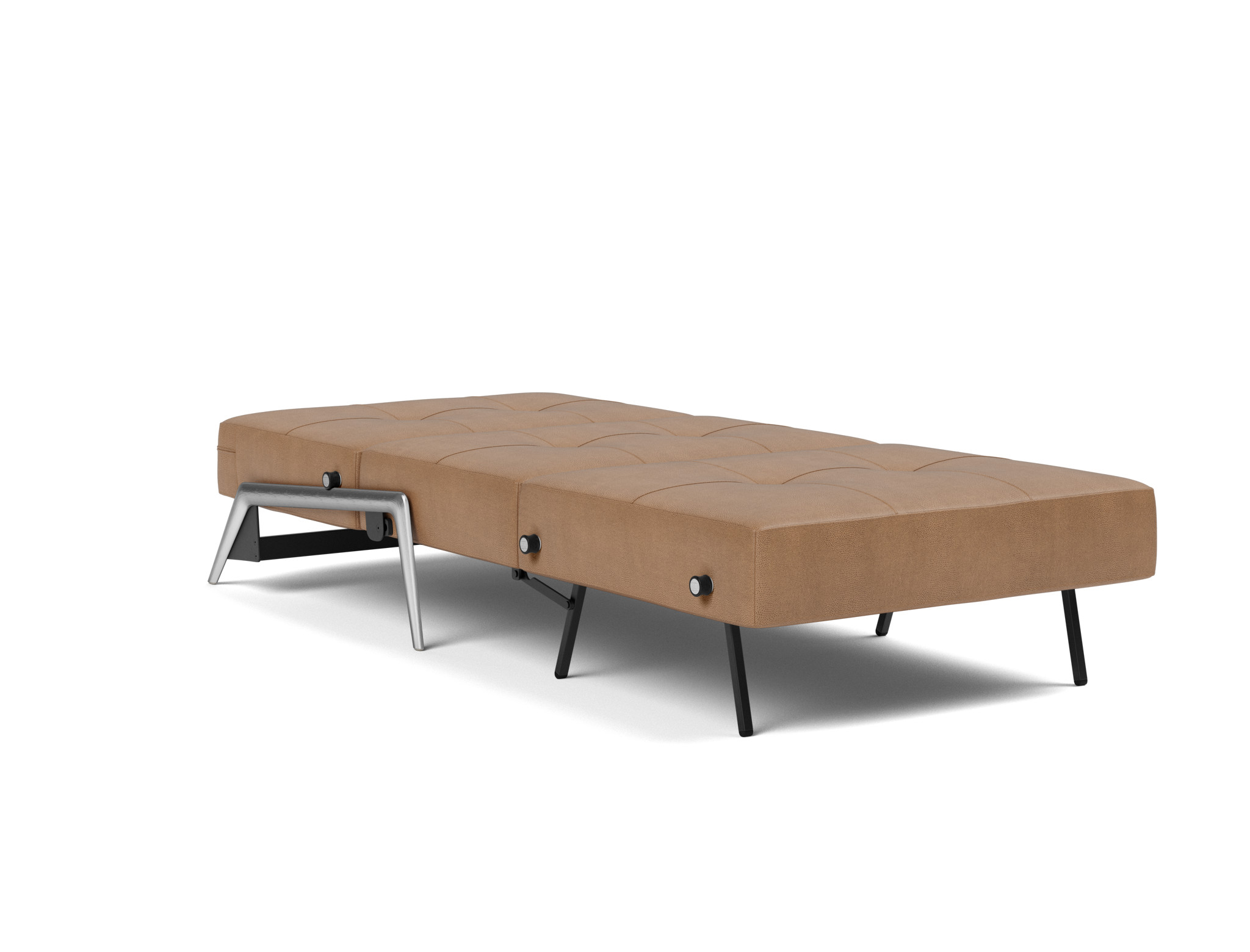 Schlafsessel Cubed 90 Lederoptik Faunal 551-Brown Beine Aluminium