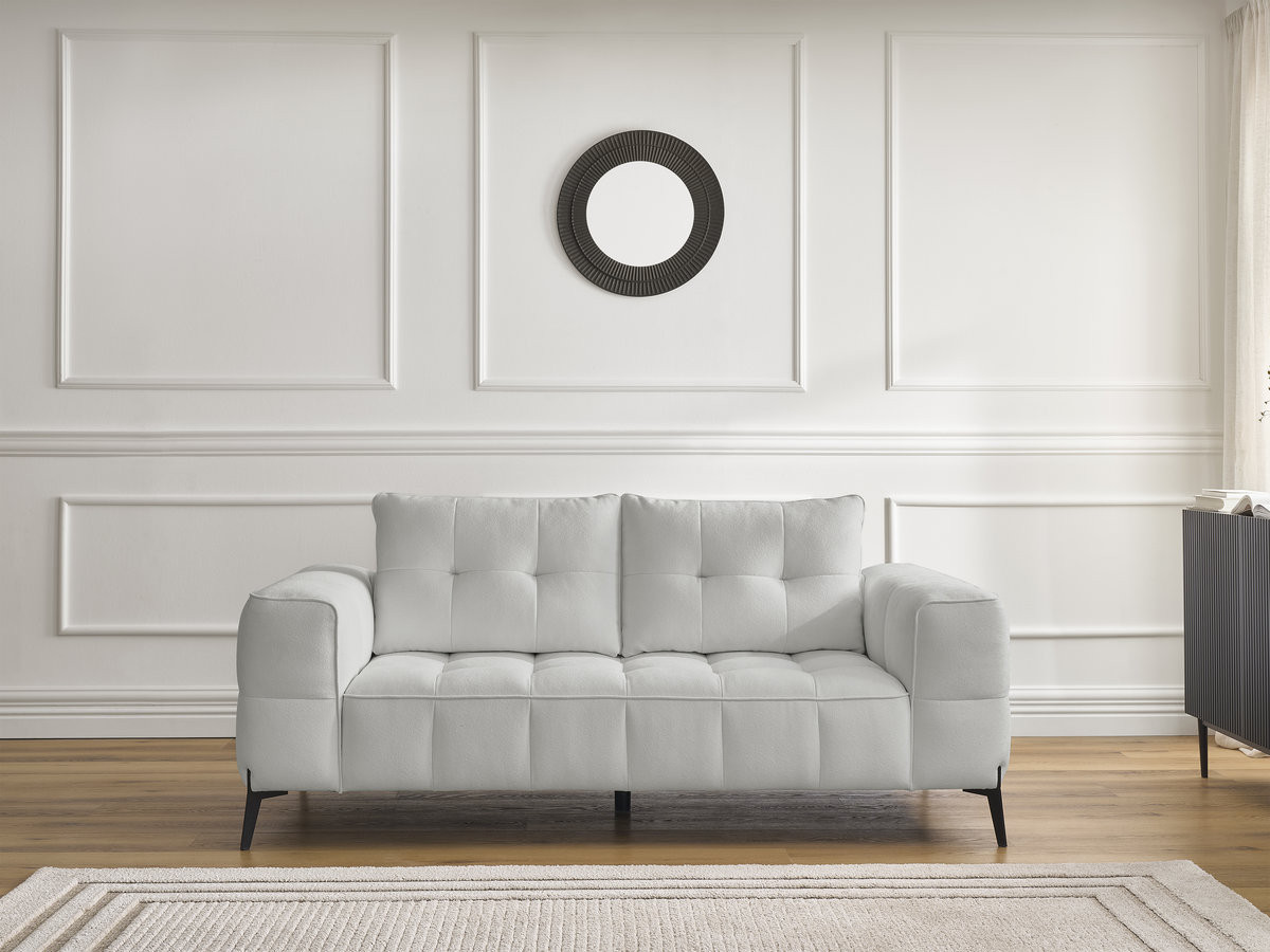 Bobochic Anis Sofa 2-Sitzer Strukturstoff Hellgrau