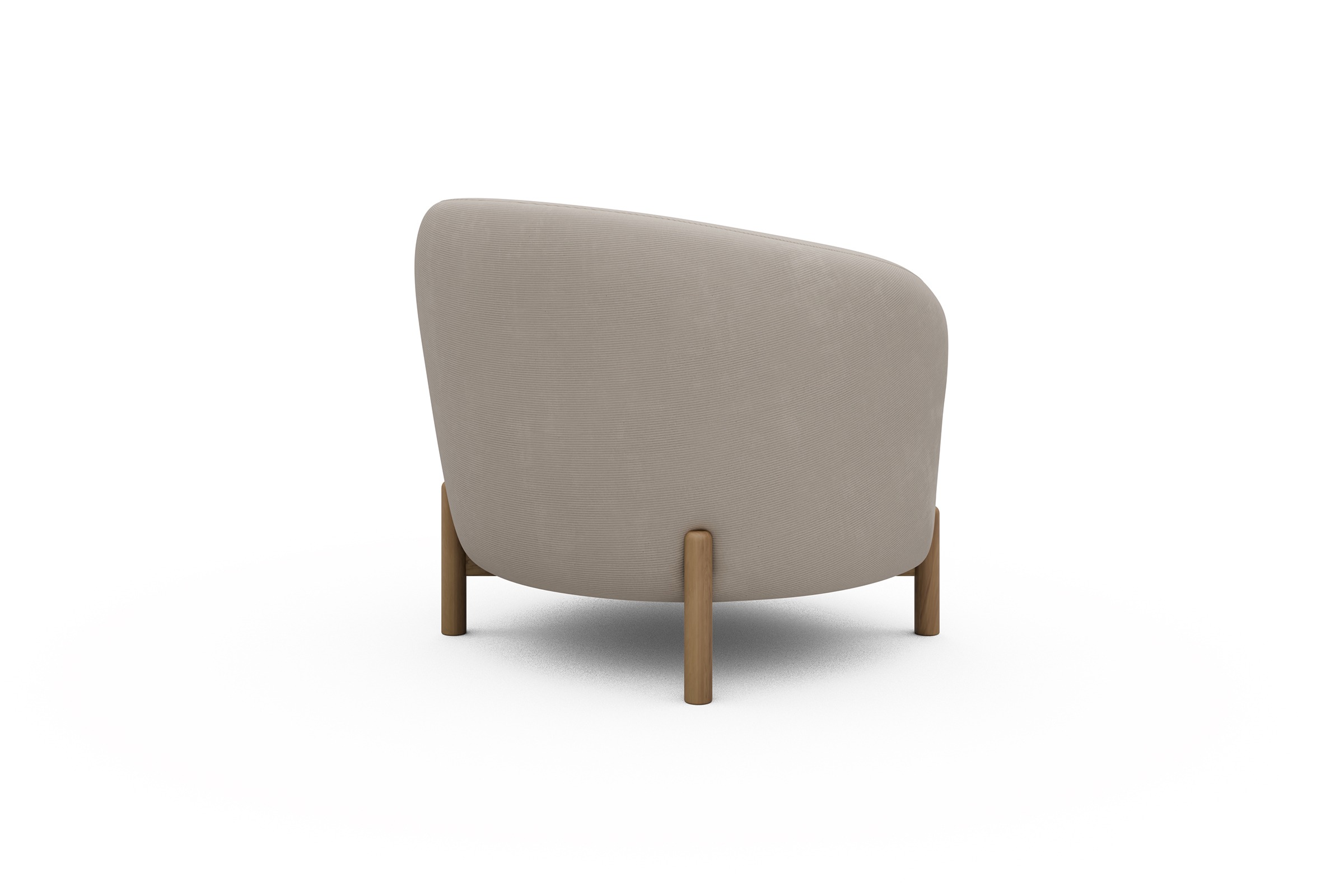Sessel Ronda Holzbeine Eiche Natur Cordufine-Off-White