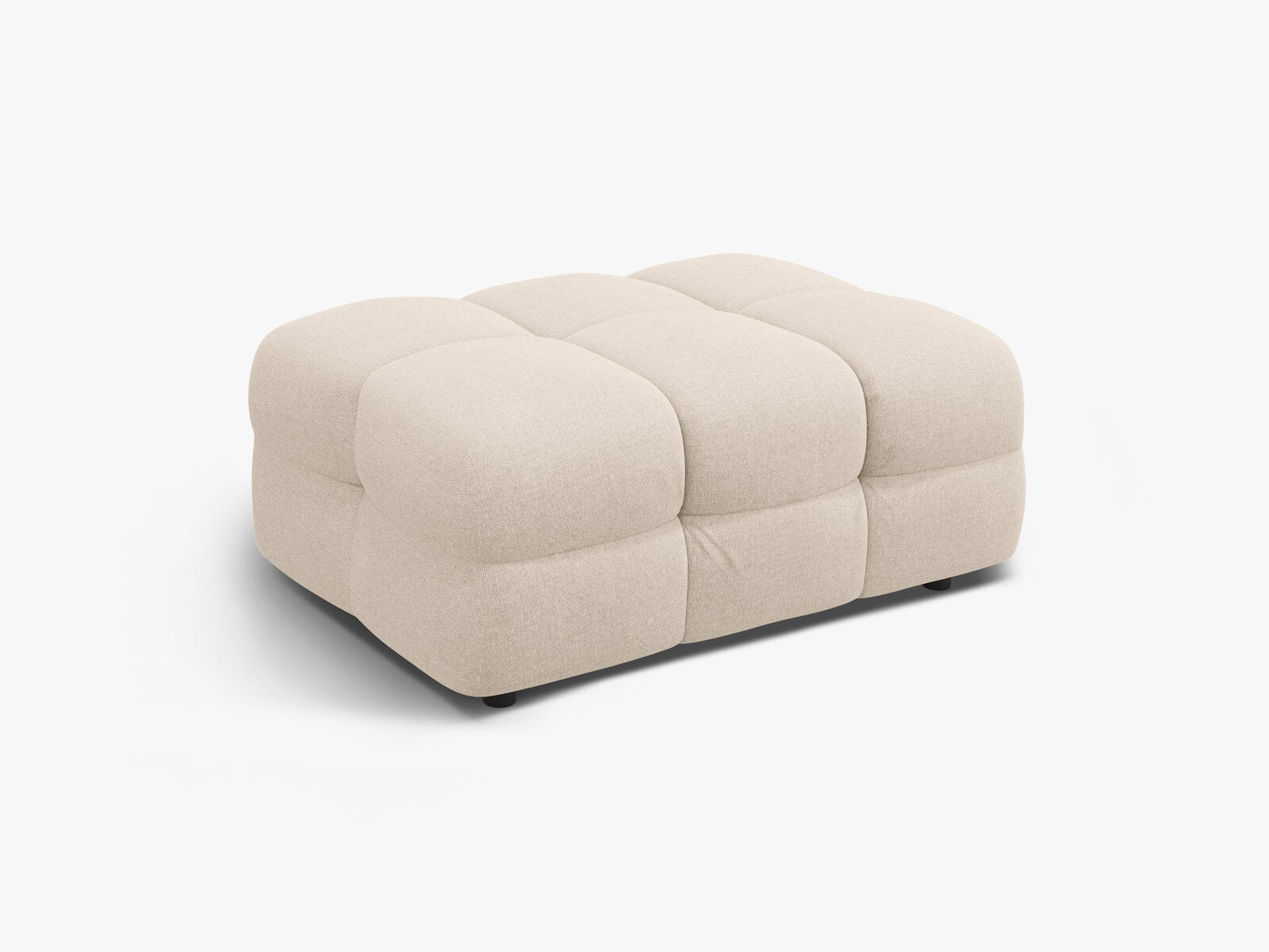 Micadoni Hocker Kendal 1-Sitzer Strukturierter Stoff Beige