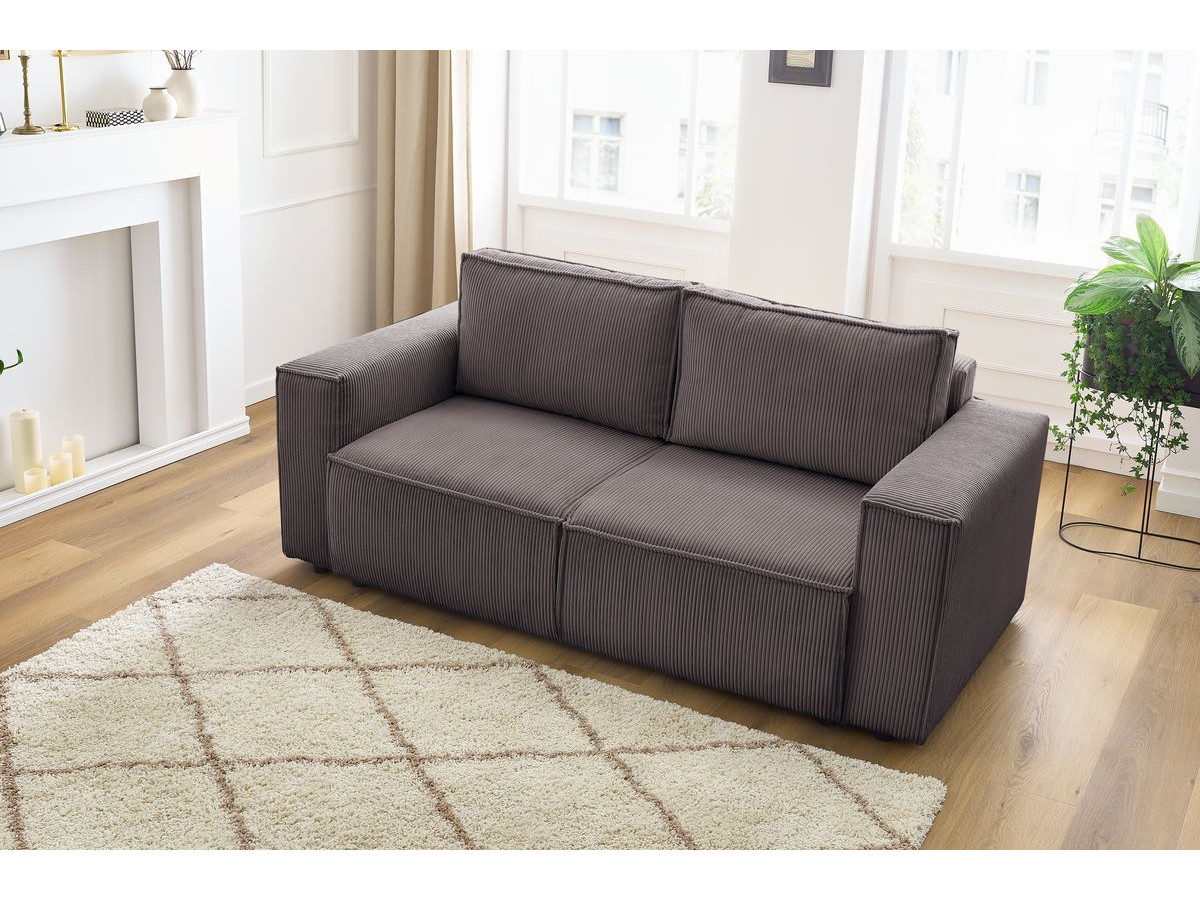 Bobochic Nihad Sofa 2-Sitzer Cordsamt Taupe
