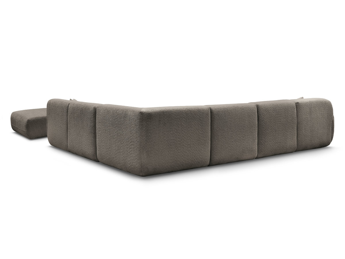 Bobochic Anda Wohnlandschaft mit Pouf 373 × 289 cm Chenille Taupe Ecke rechts