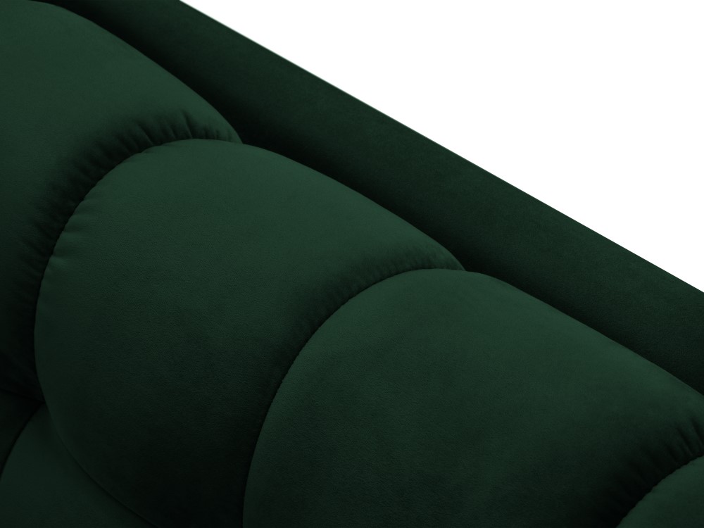 Cosmopolitan Design Sofa Bali 3-Sitzer Samt Bluvel Flaschengrün Beine Schwarzes Metall