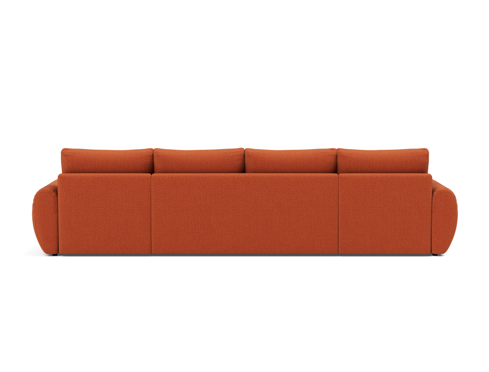 Schlafsofa Norum U-Form mit Curve-Armlehnen Chenille Esina 412-Rust-Orange