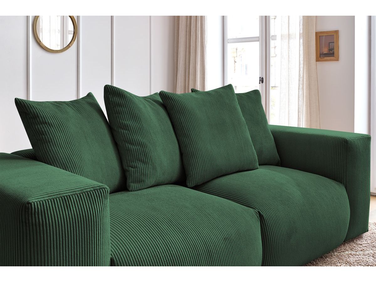 Bobochic Voltaire Sofa 3-Sitzer 248 × 100 cm Cordsamt Grün