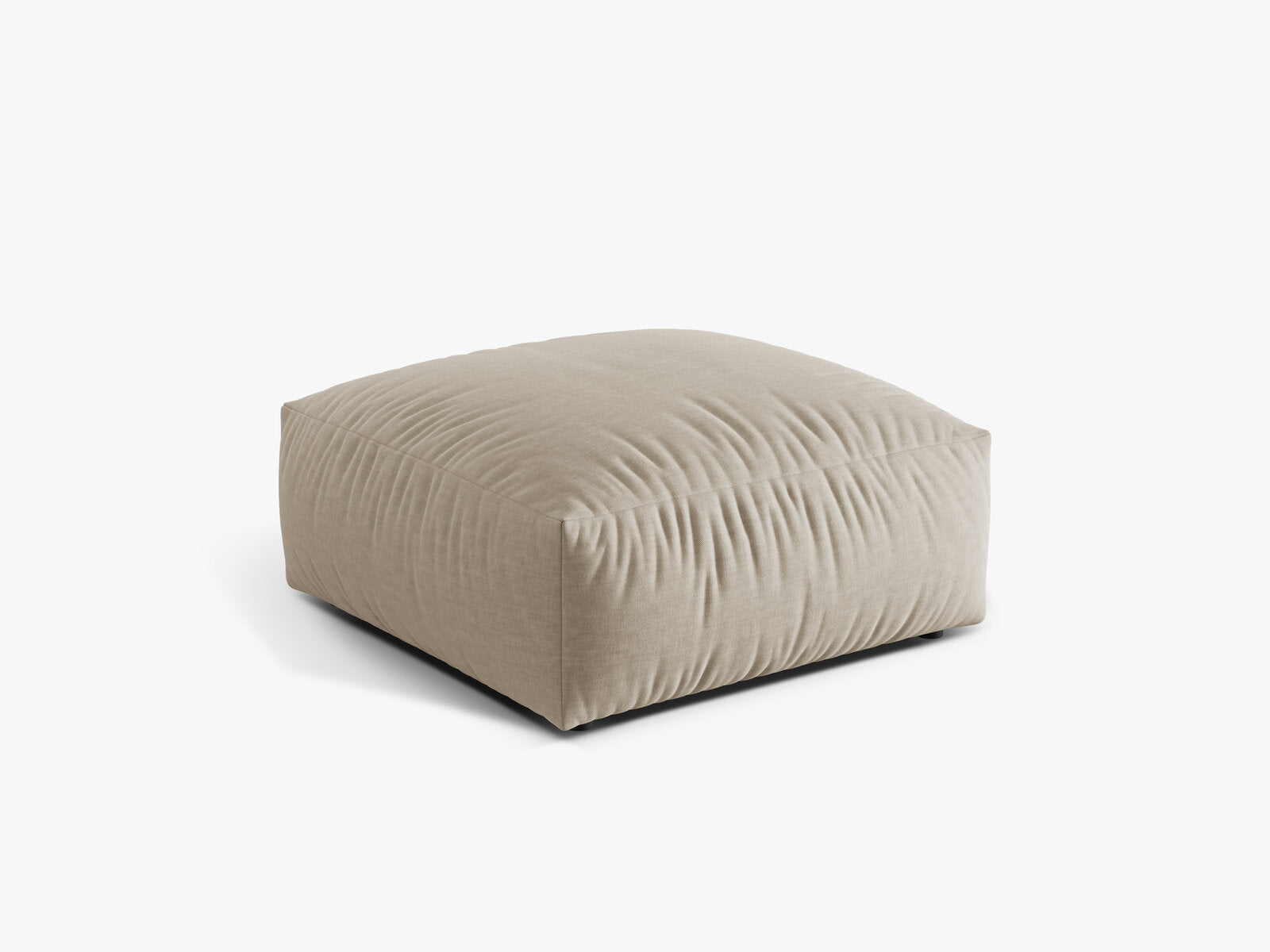 Micadoni Hocker Martina Groß 1-Sitzer Strukturierter Stoff Boston Helles Beige