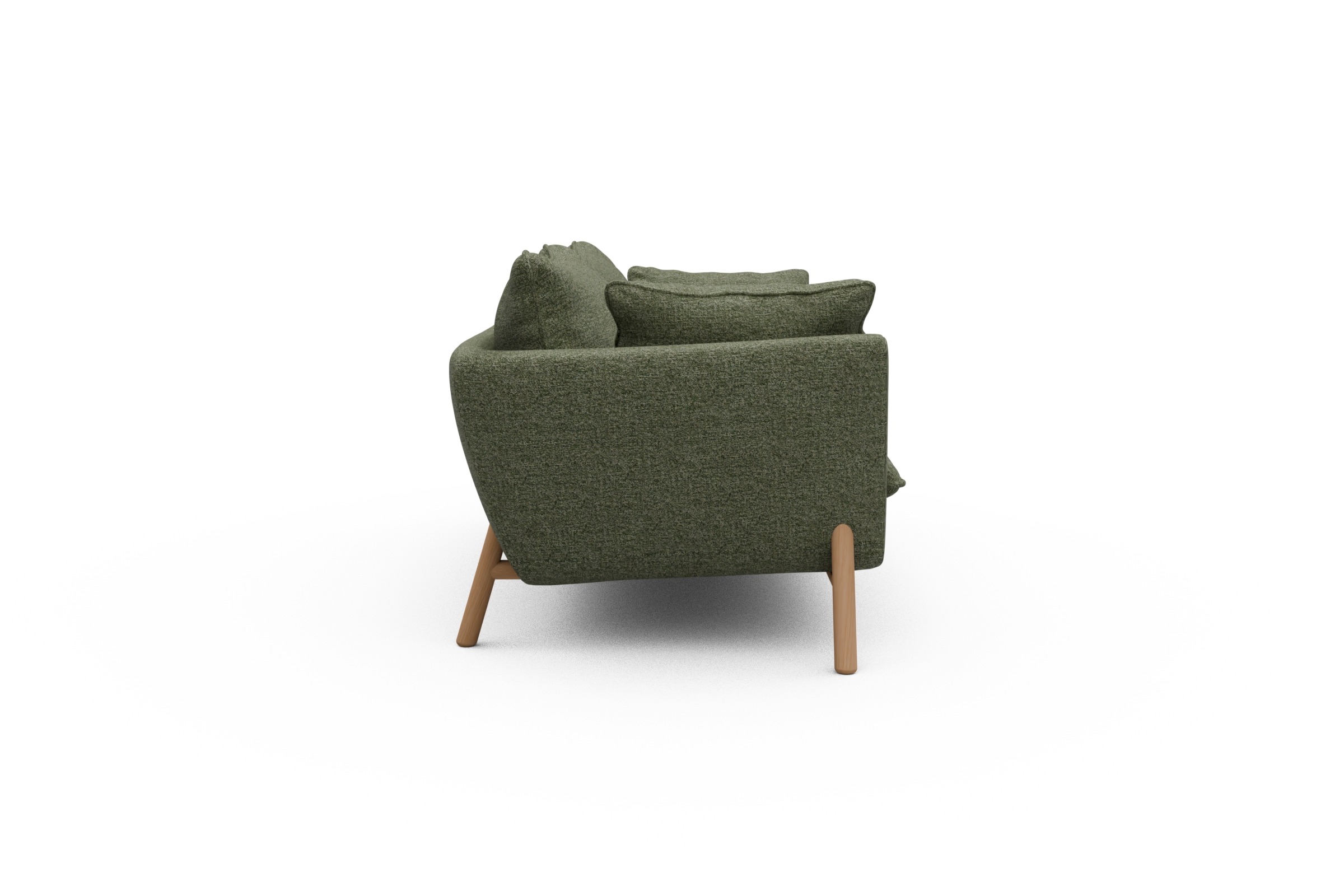 Sofa Emil PREMIUM 2-Sitzer Beinfarbe Eiche Natur Carreno-Vivid-Green
