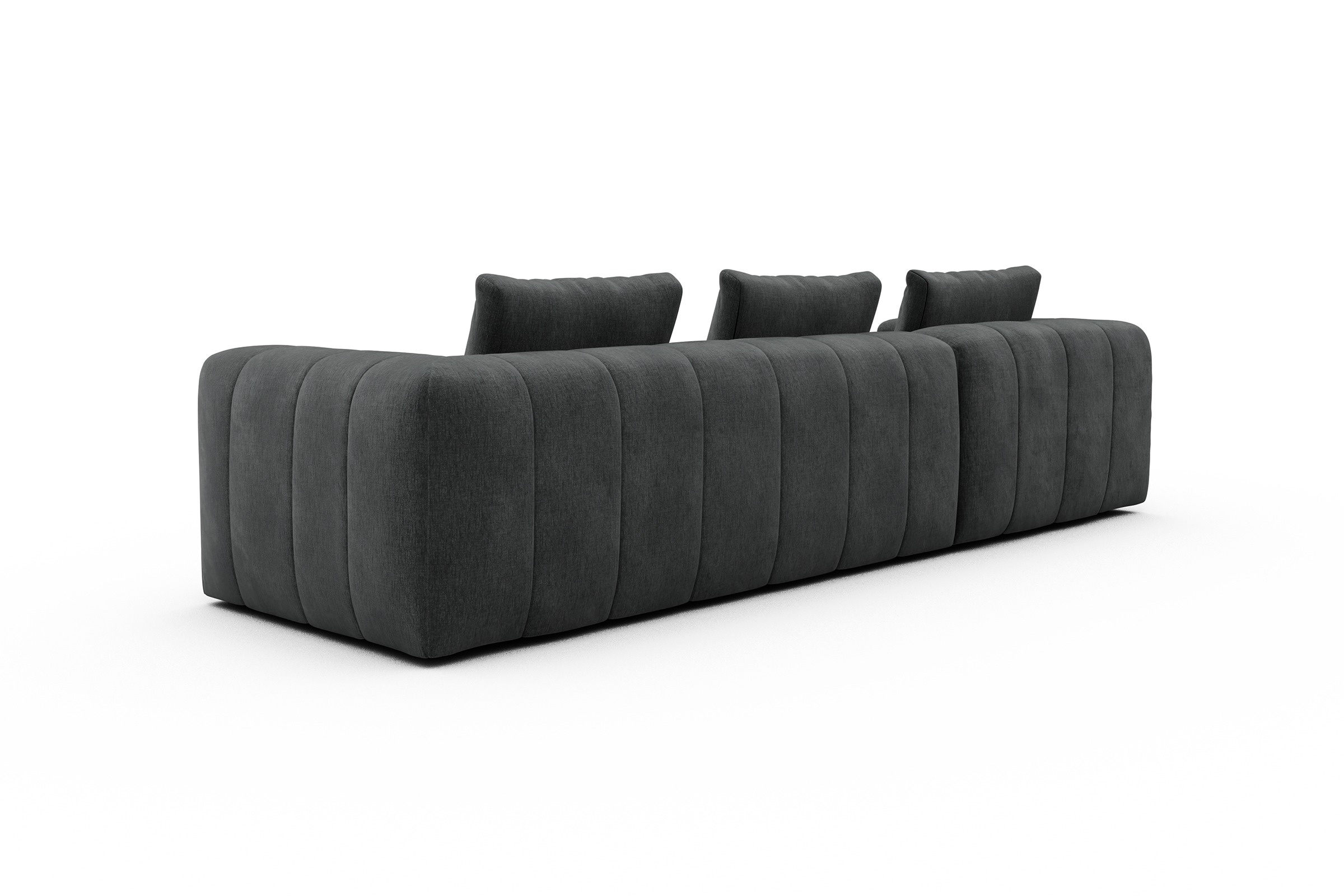 Ecksofa Hugo 2,5-Sitzer Armlehne rechts mit Chaiselongue Smooth-Deep-Warm-Grey