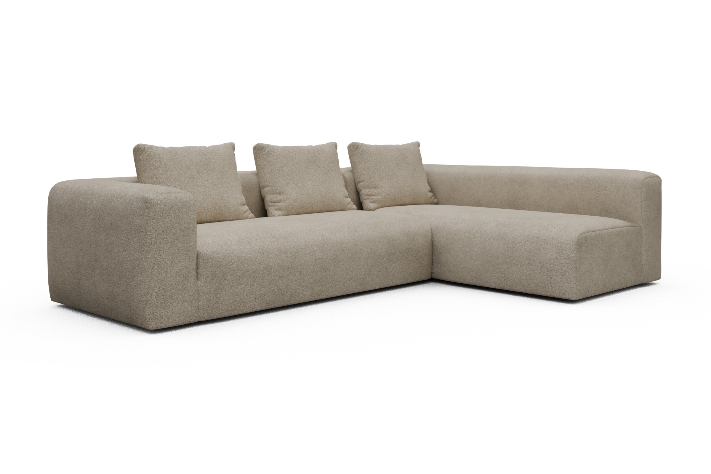 Ecksofa Fred 2x 2,5-Sitzer rechts offen Boucle-Belge