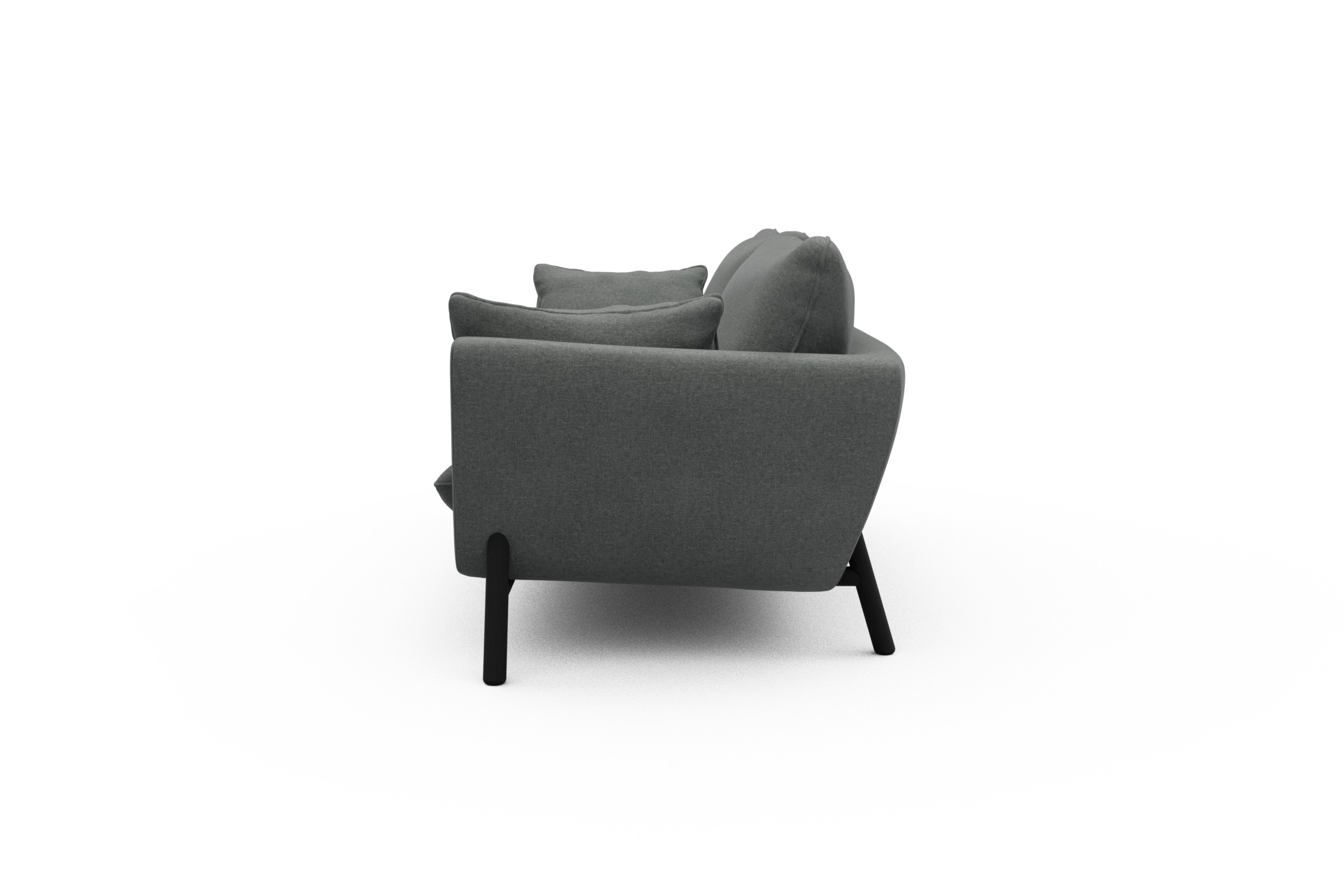 Sofa Emil 3-Sitzer Beinfarbe Eiche Schwarz Satya-Steel