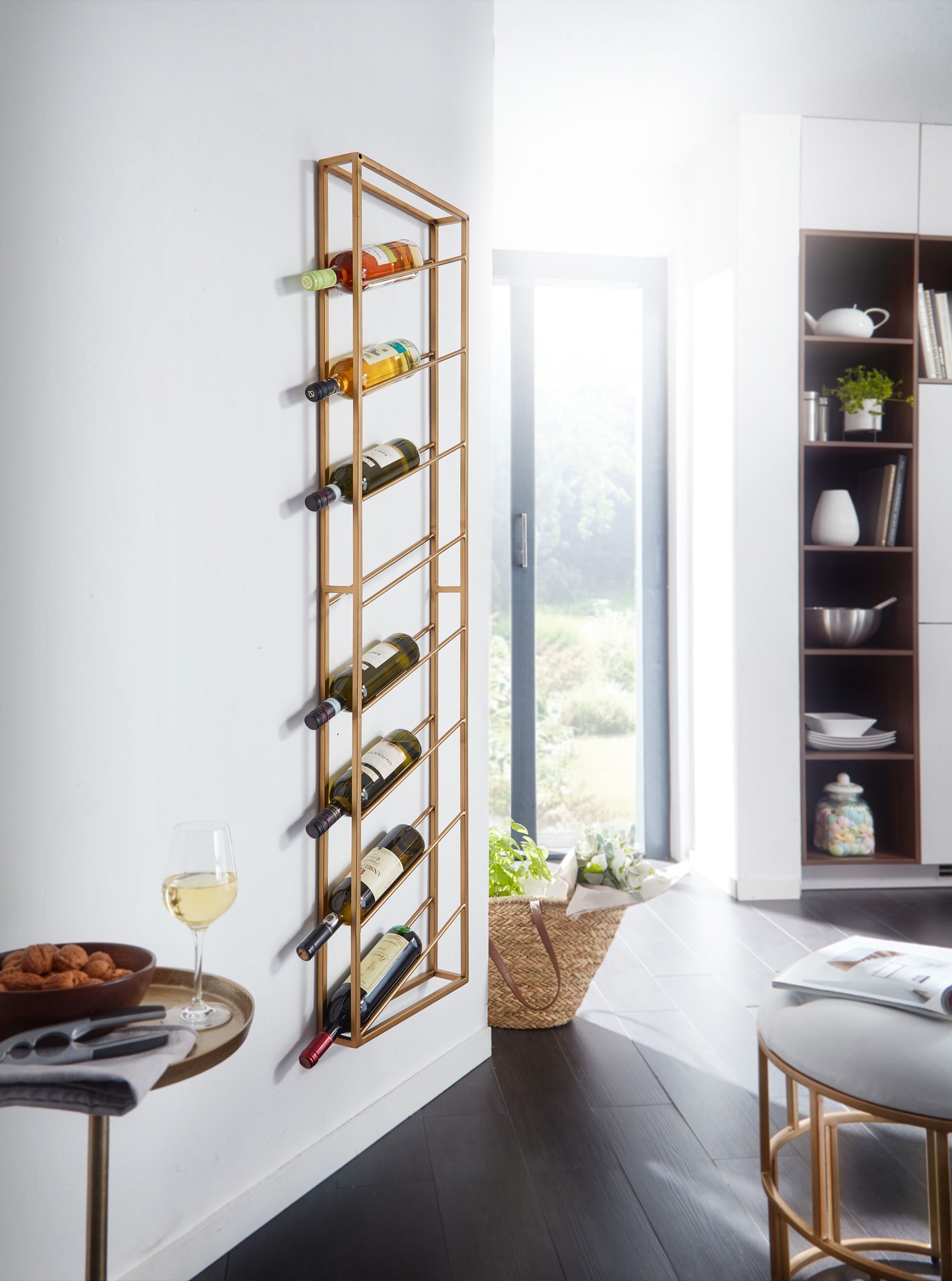 Flaschenregal Algard Metall Gold 36 × 8 × 150 cm