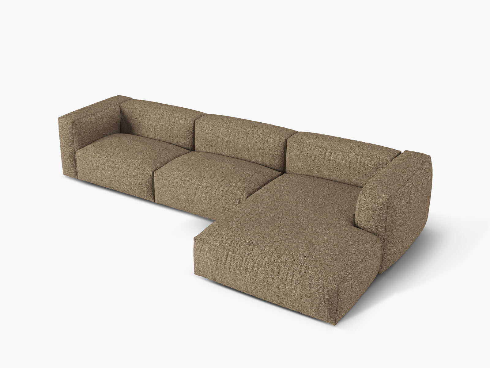 Micadoni Ecksofa Martina 3-Sitzer Rechts Boucle Monet Cappuccino