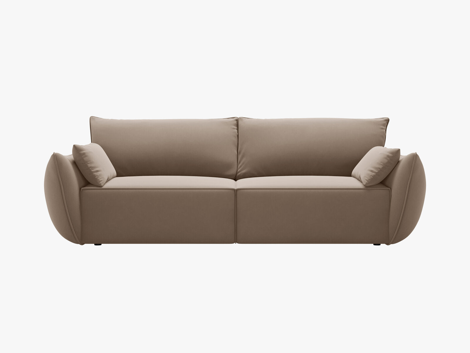 Micadoni Kaelle Schlafsofa 3-Sitzer mit Bettkasten Samt Bluvel Cappuccino