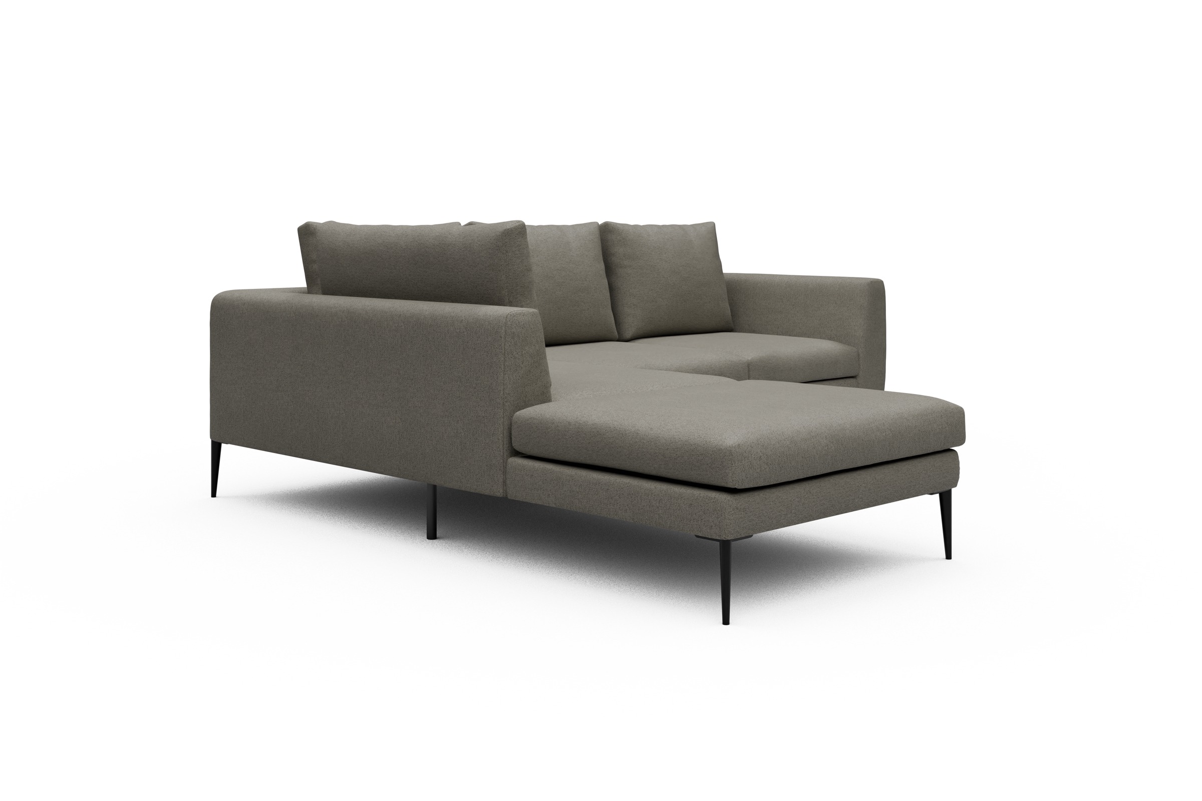 Ecksofa Paul Relax-Ecke links mit 2-Sitzer Denari-Warm-Grey