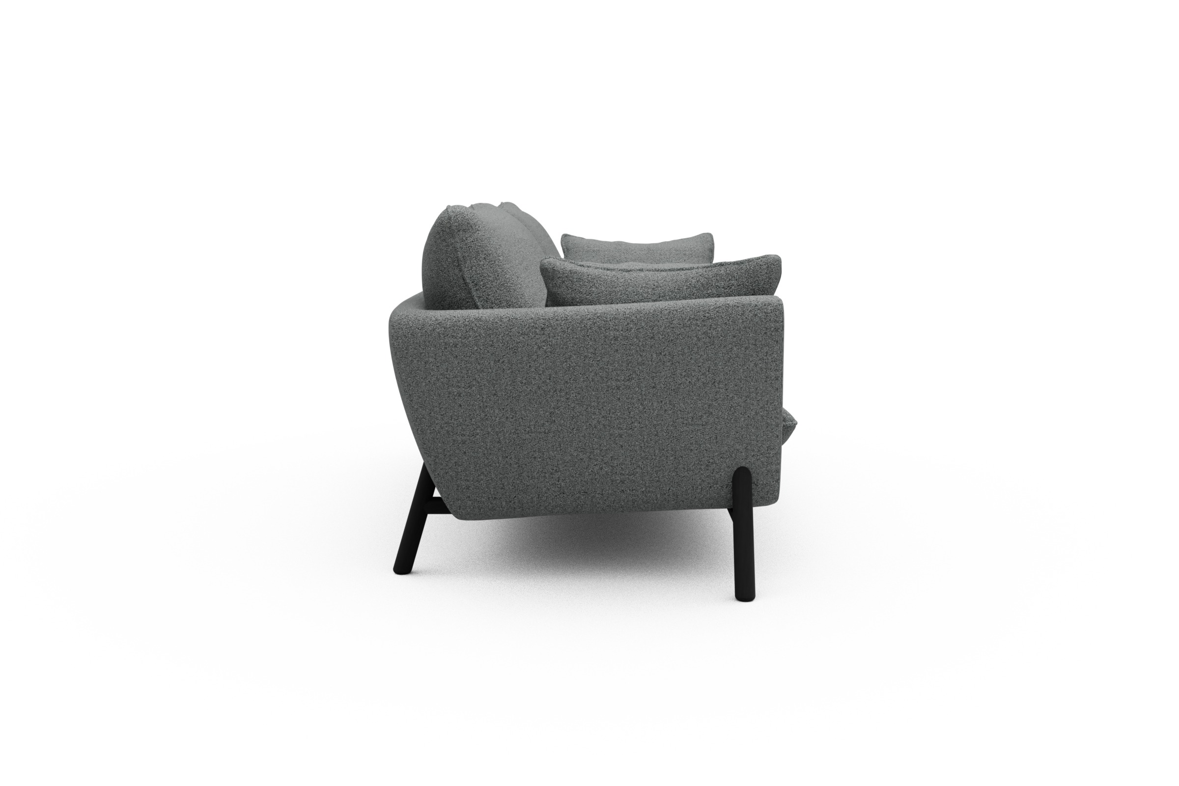 Sofa Emil 3-Sitzer Beinfarbe Eiche Schwarz Aivi-Gravet-Grey