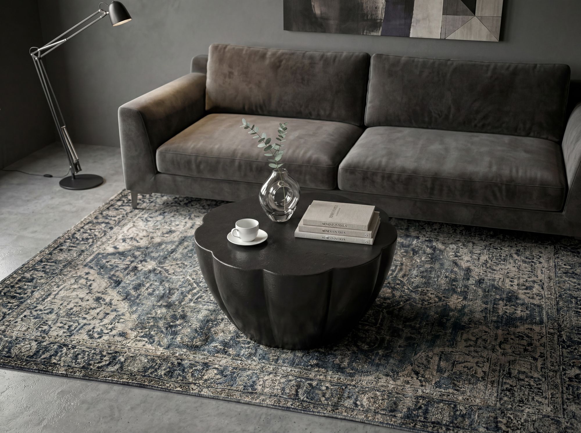 Couchtisch Kvam Aluminium Schwarz Ø 60 cm