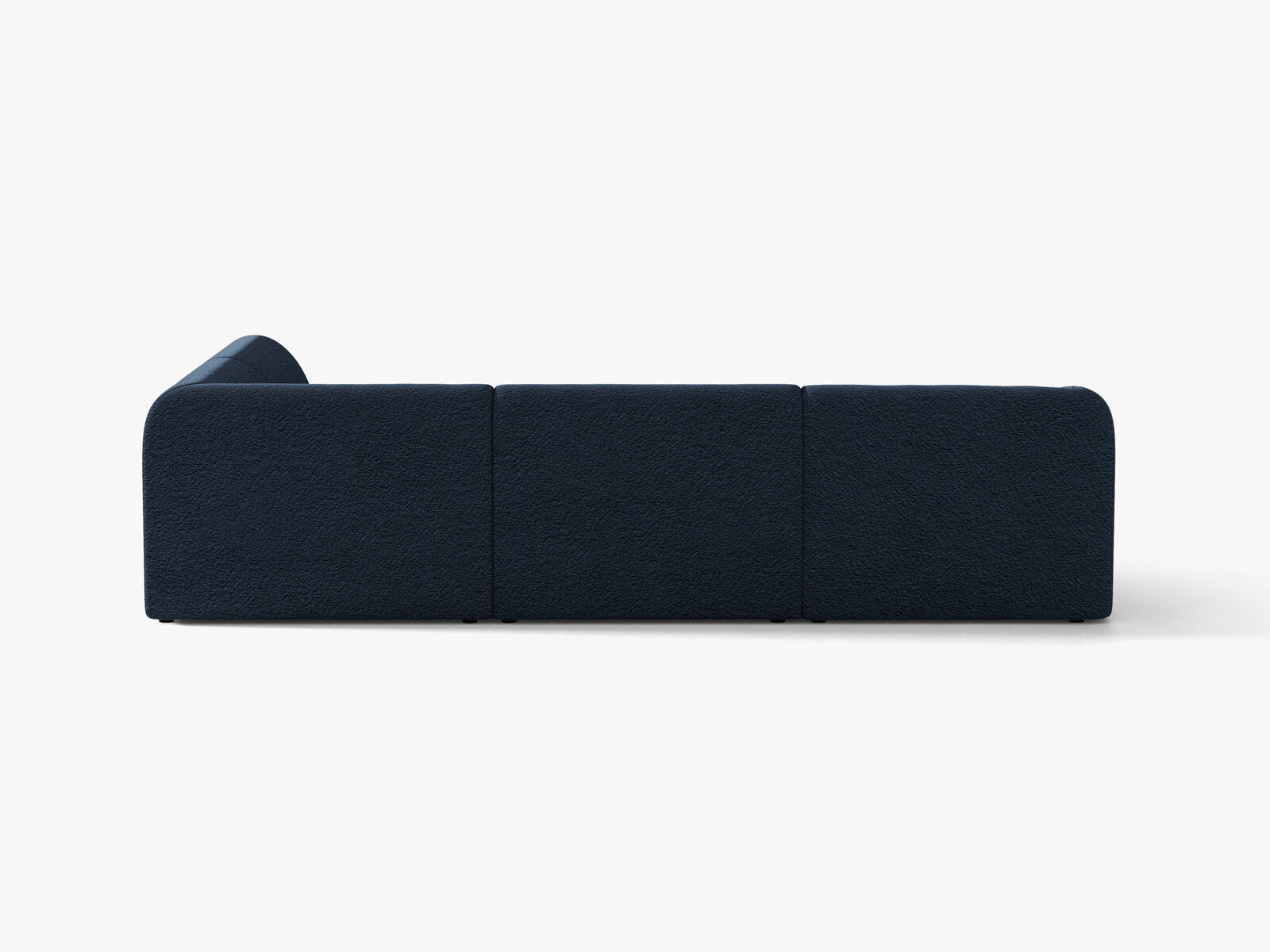 Micadoni Ecksofa Miley 6-Sitzer Rechts Boucle Baloo Dunkelblau